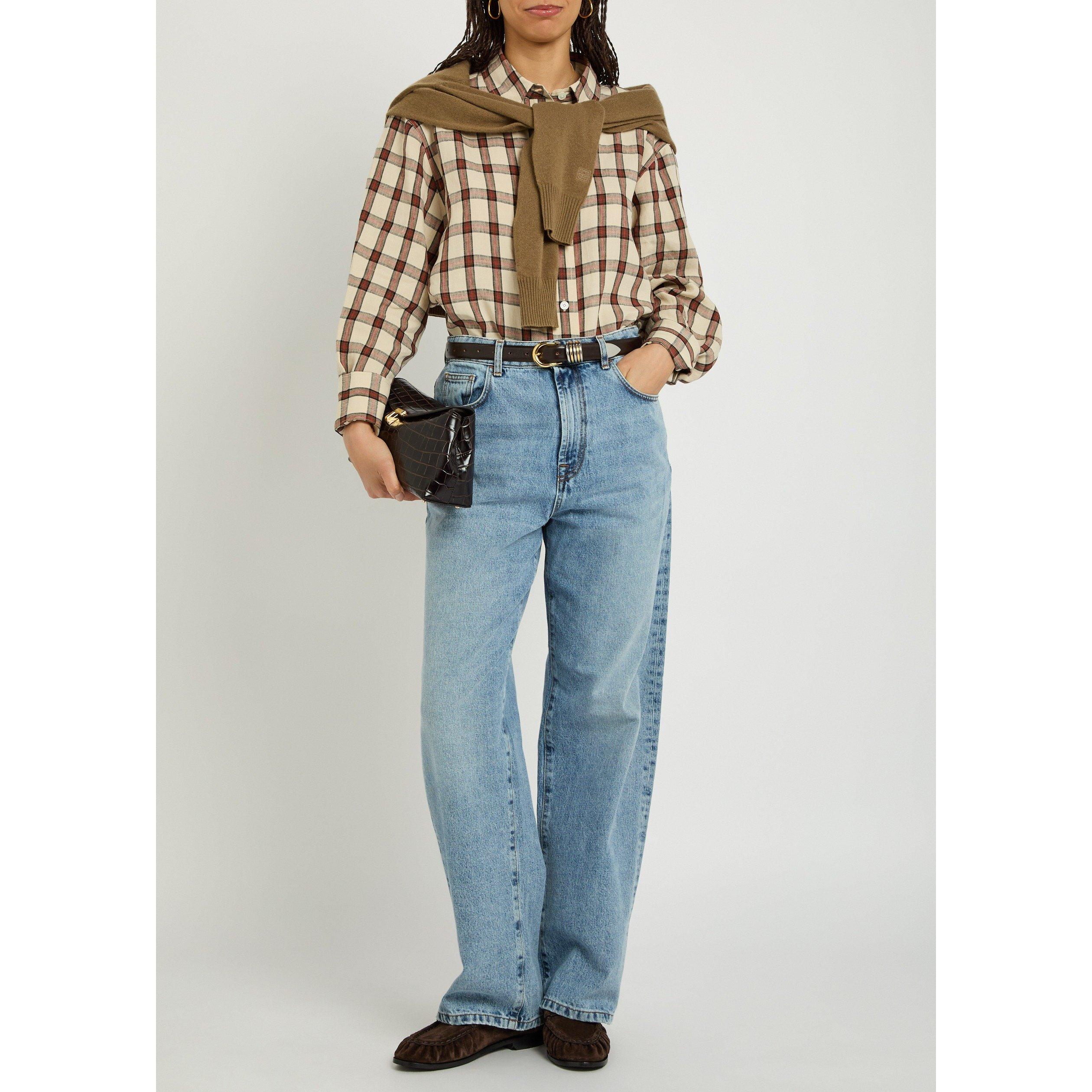 BLUE - Rohe - Women's Signature Baggy Cotton Wide Jeans - 5