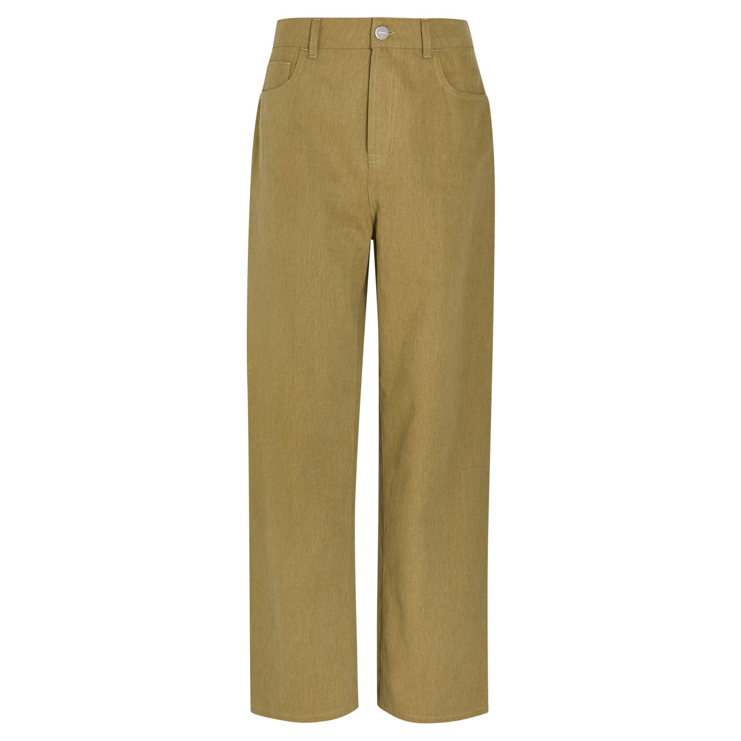 KHAKI - Rohe - Women's Baggy Denim Cotton Wide Jeans - 1
