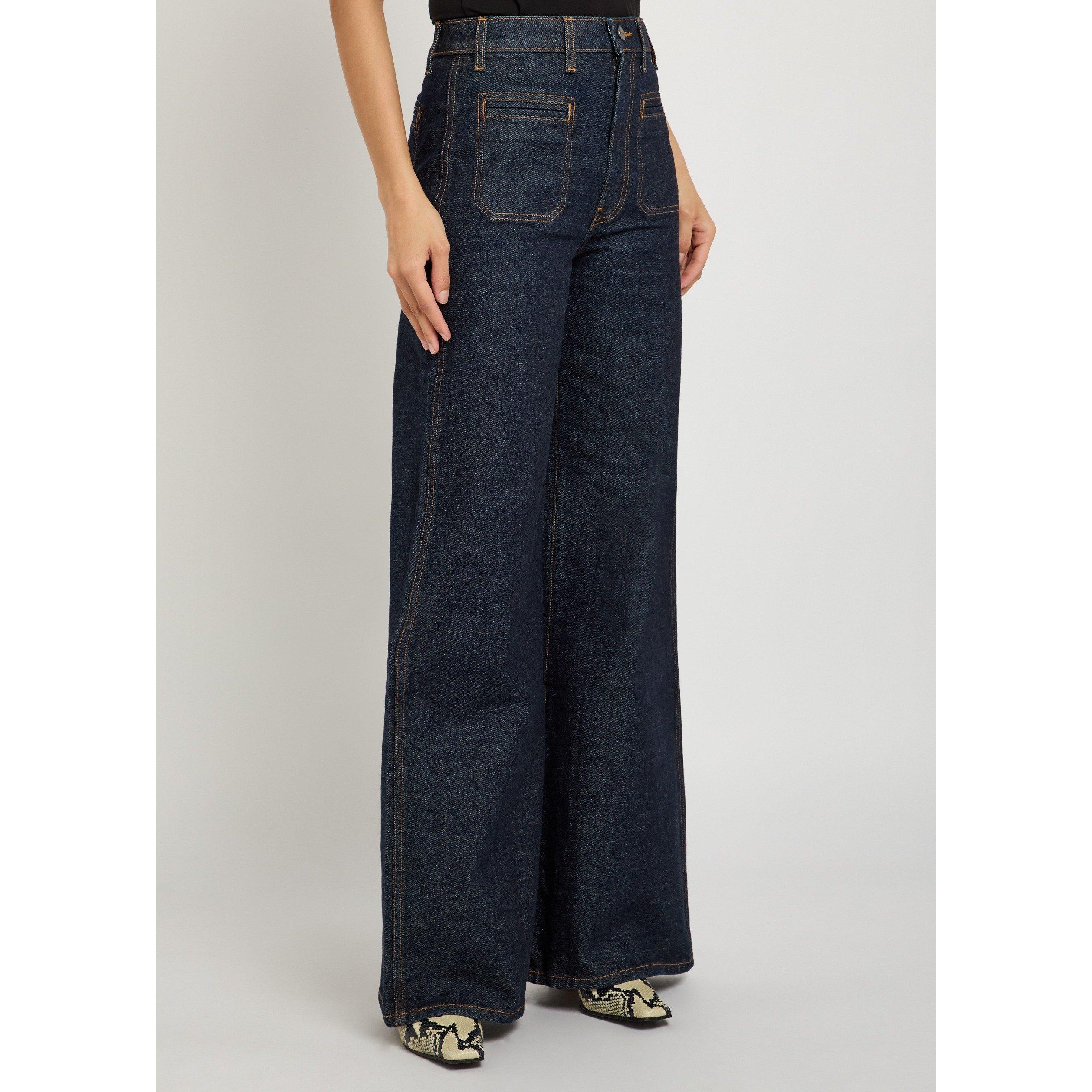 INDIGO - Khaite - Women's Delmonico Cotton Wide-Leg Jeans - 2