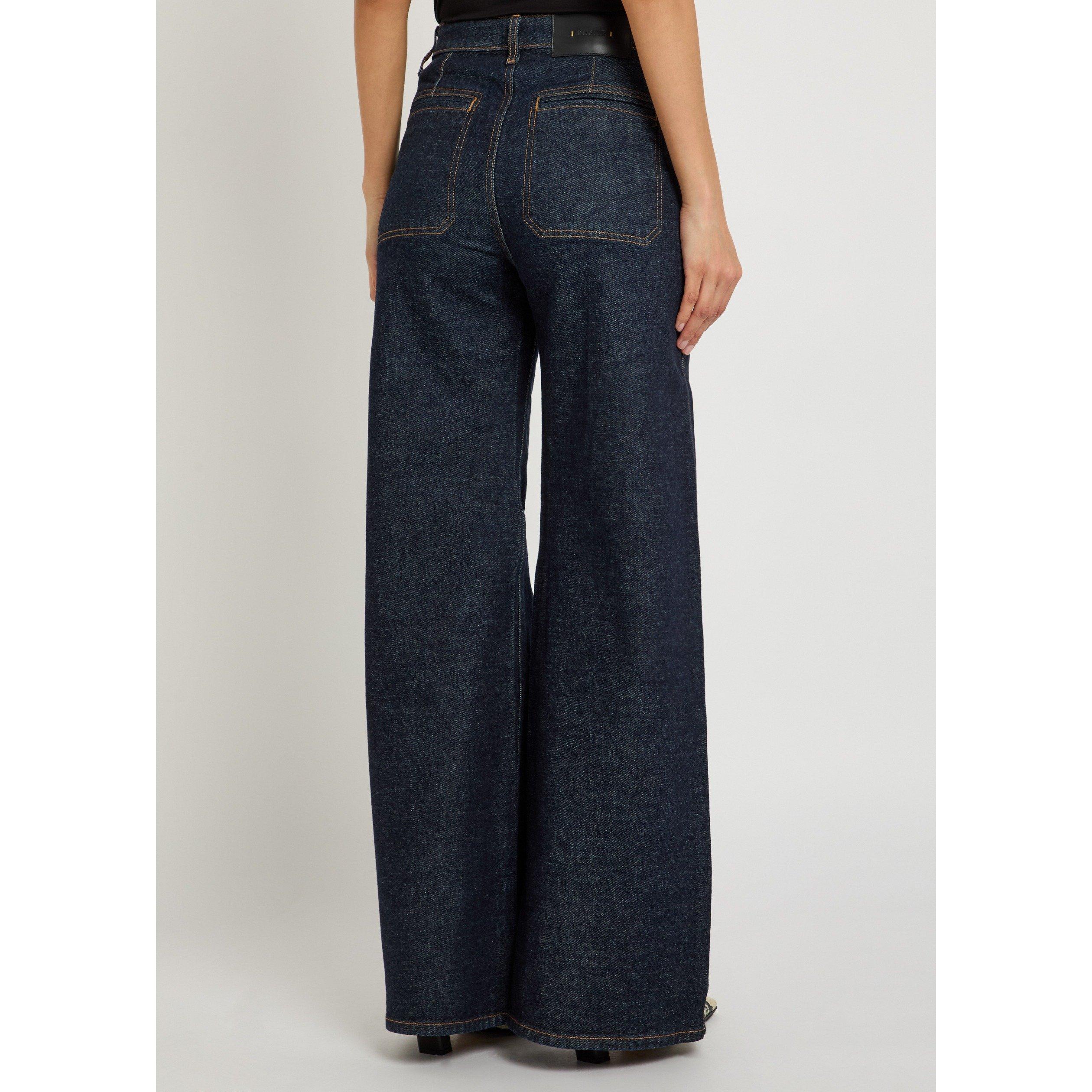 INDIGO - Khaite - Women's Delmonico Cotton Wide-Leg Jeans - 3