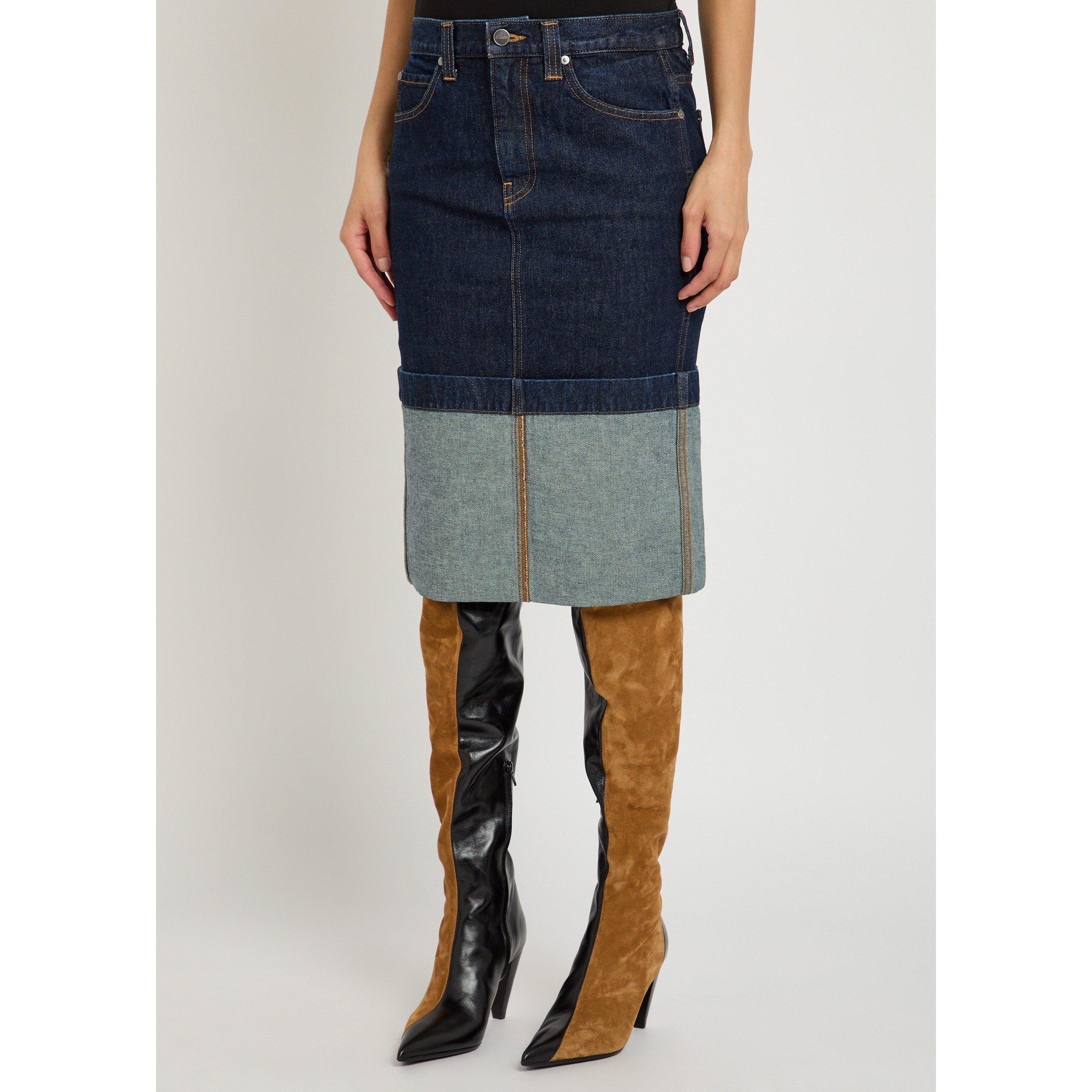 INDIGO - Khaite - Women's Kilian Cotton Denim Skirt - 2