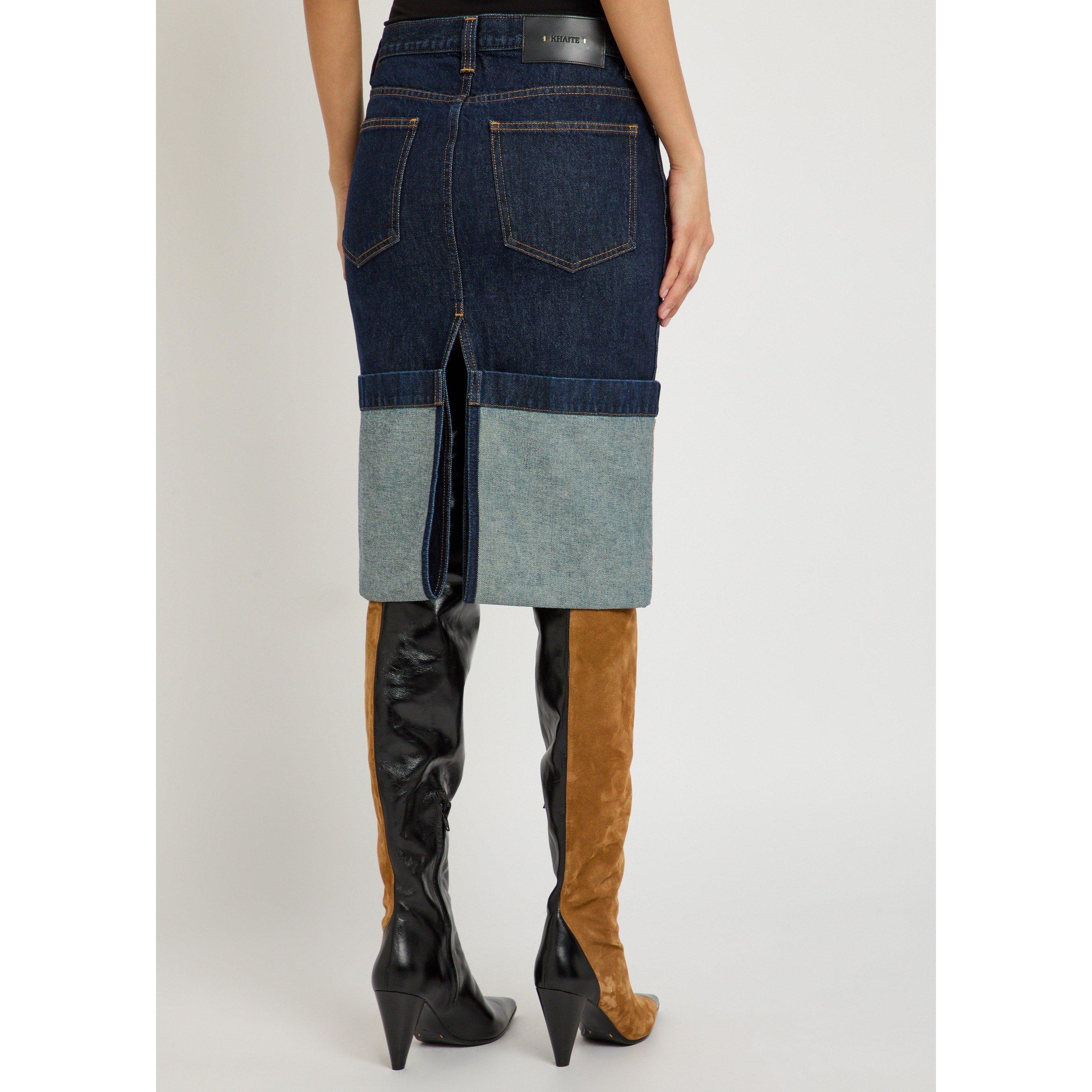 INDIGO - Khaite - Women's Kilian Cotton Denim Skirt - 3