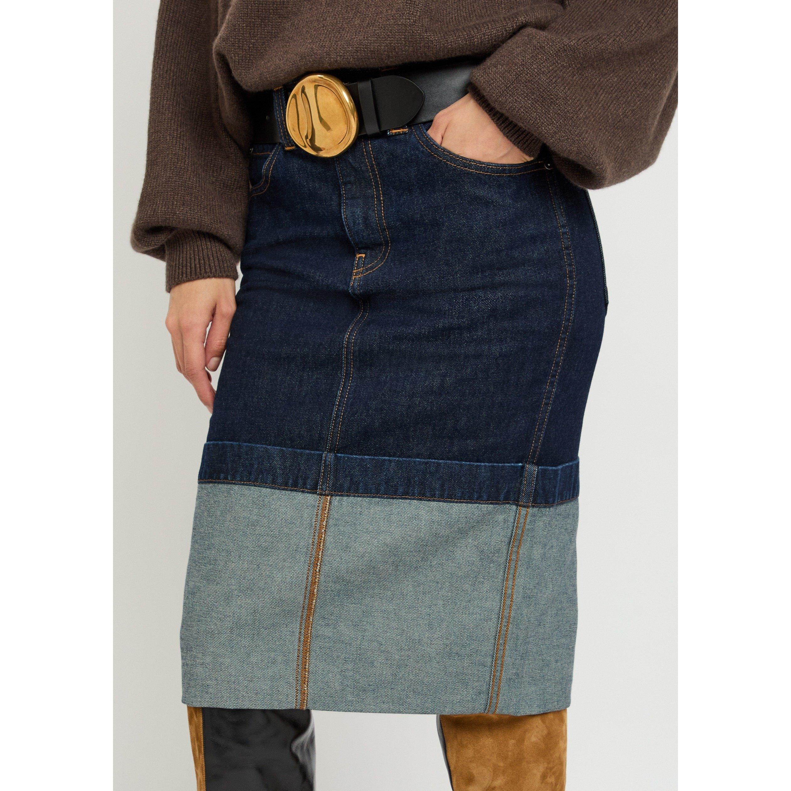INDIGO - Khaite - Women's Kilian Cotton Denim Skirt - 4