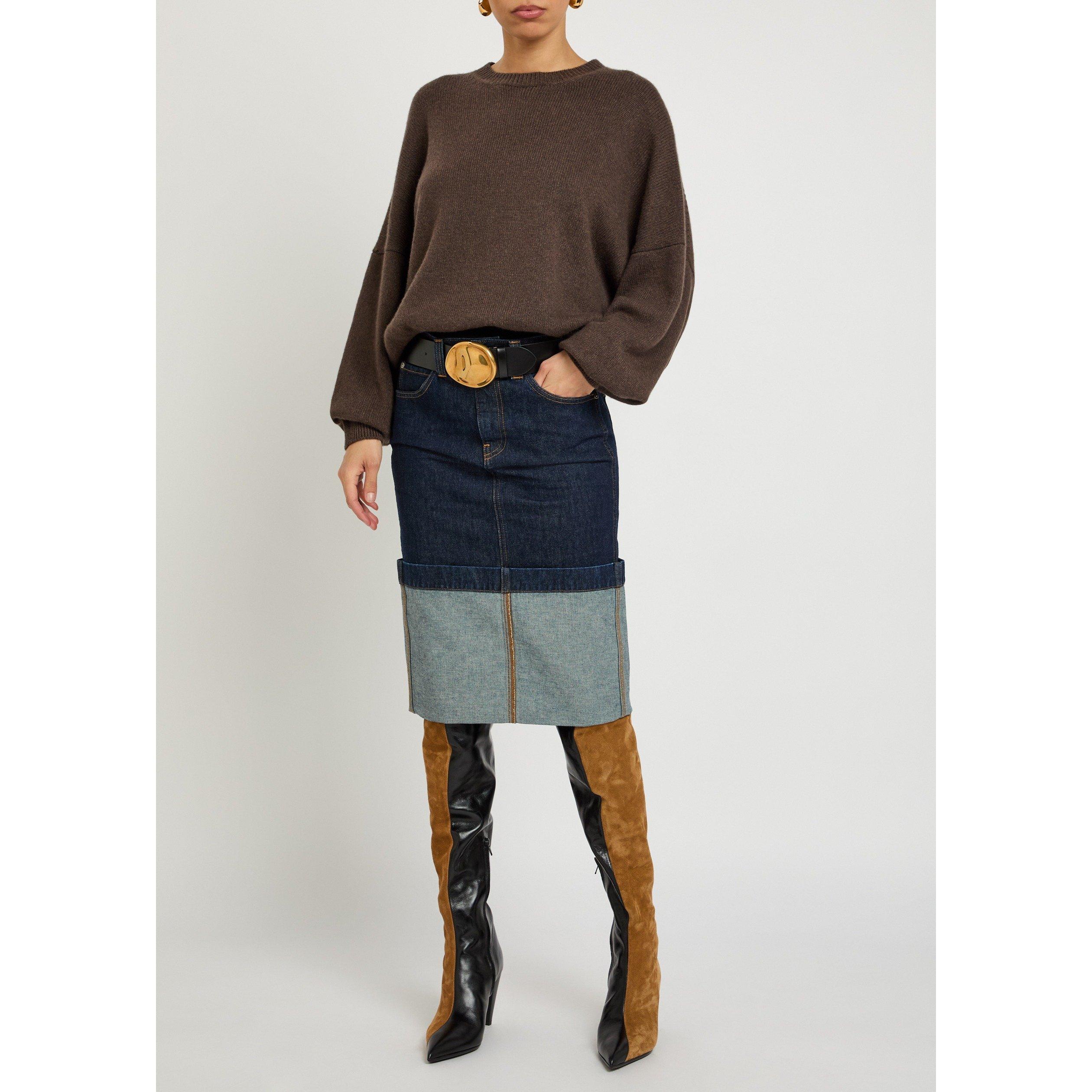 INDIGO - Khaite - Women's Kilian Cotton Denim Skirt - 5