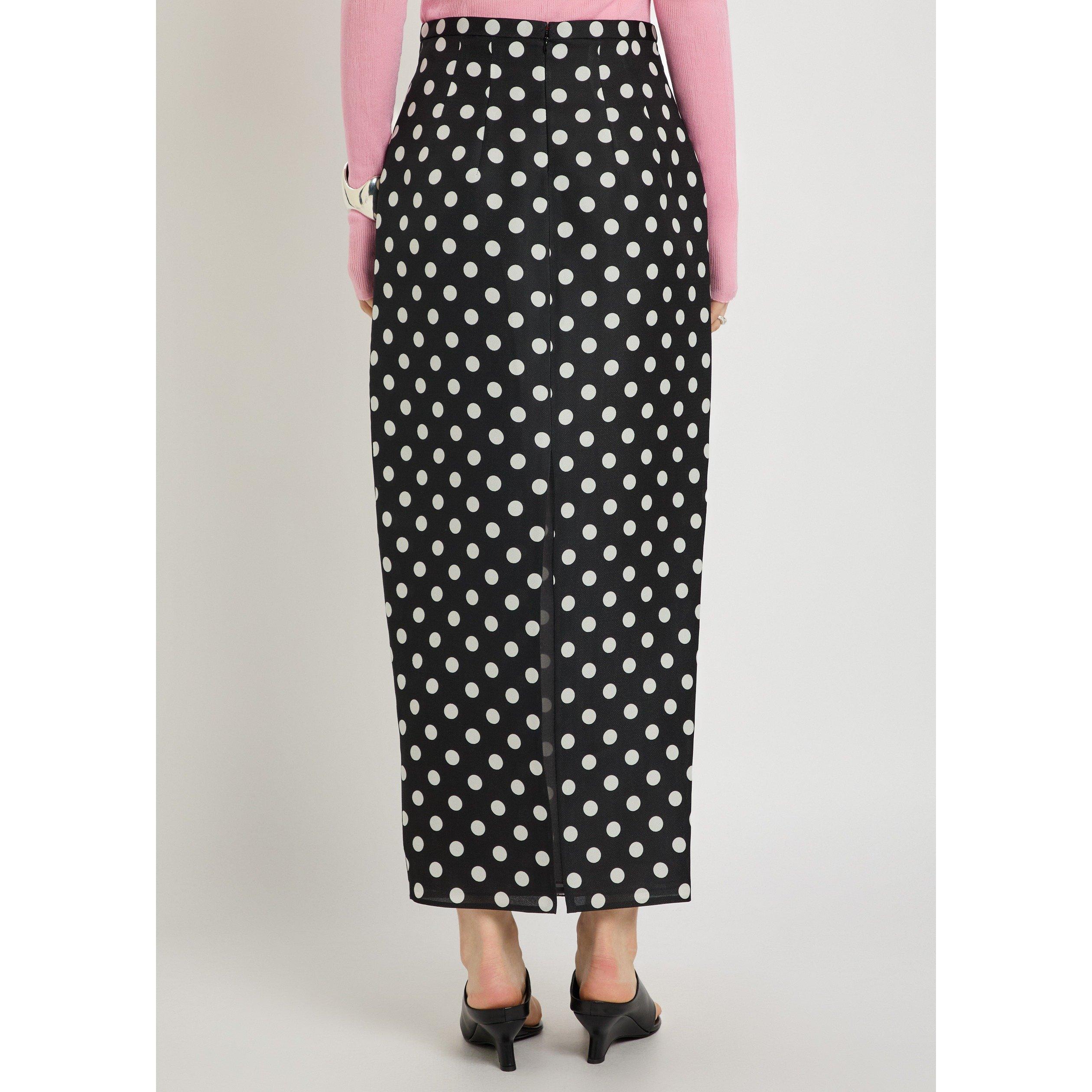 BLACK AND WHITE - Khaite - Women's Winton Polka-Dot Silk Slim-Fit Maxi Skirt - 3