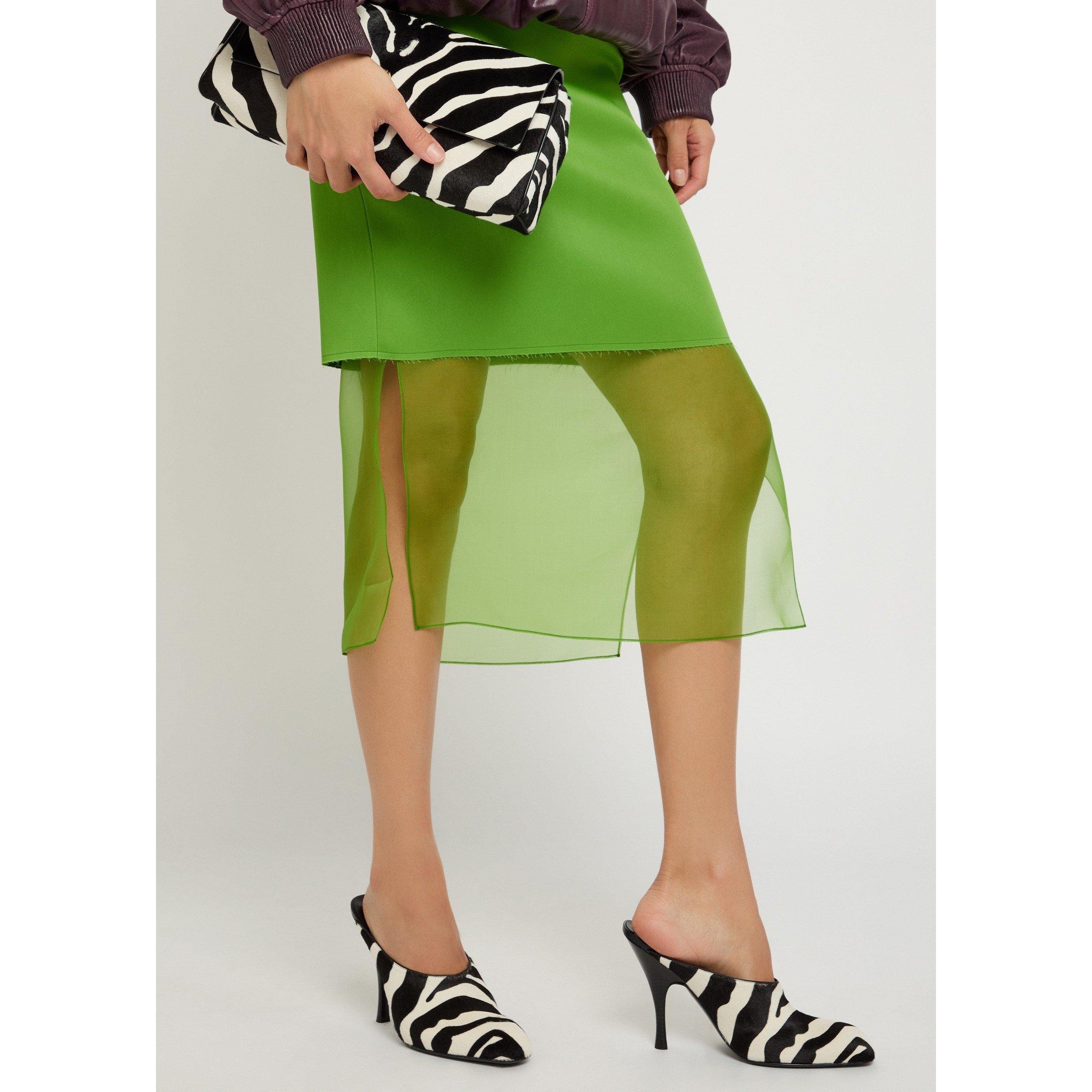 GREEN - Khaite - Women's Sybil Satin Sheer Midi Skirt - 4