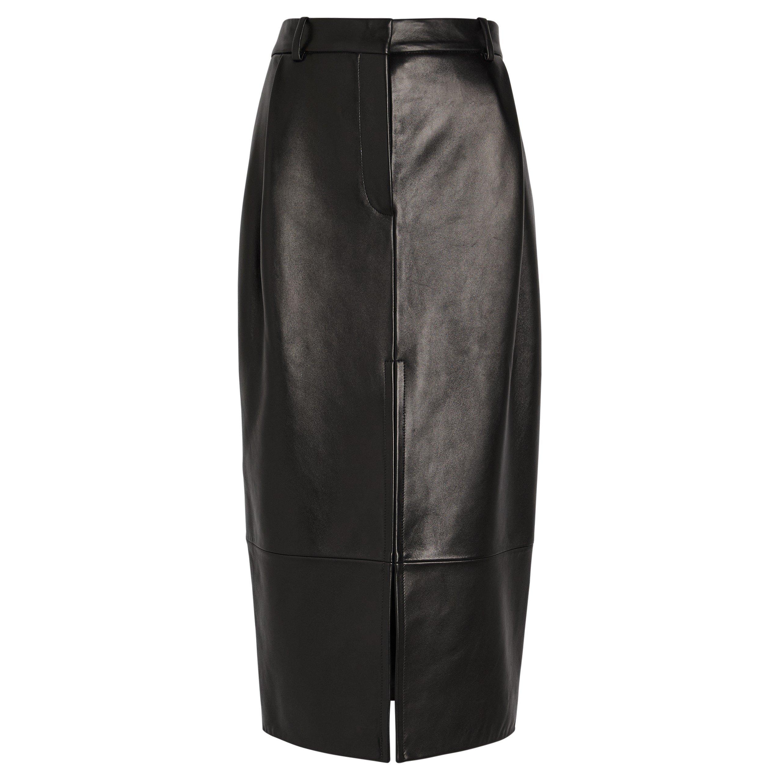 BLACK - Khaite - Women's Anden Slim-Fit Leather Midi Skirt - 1
