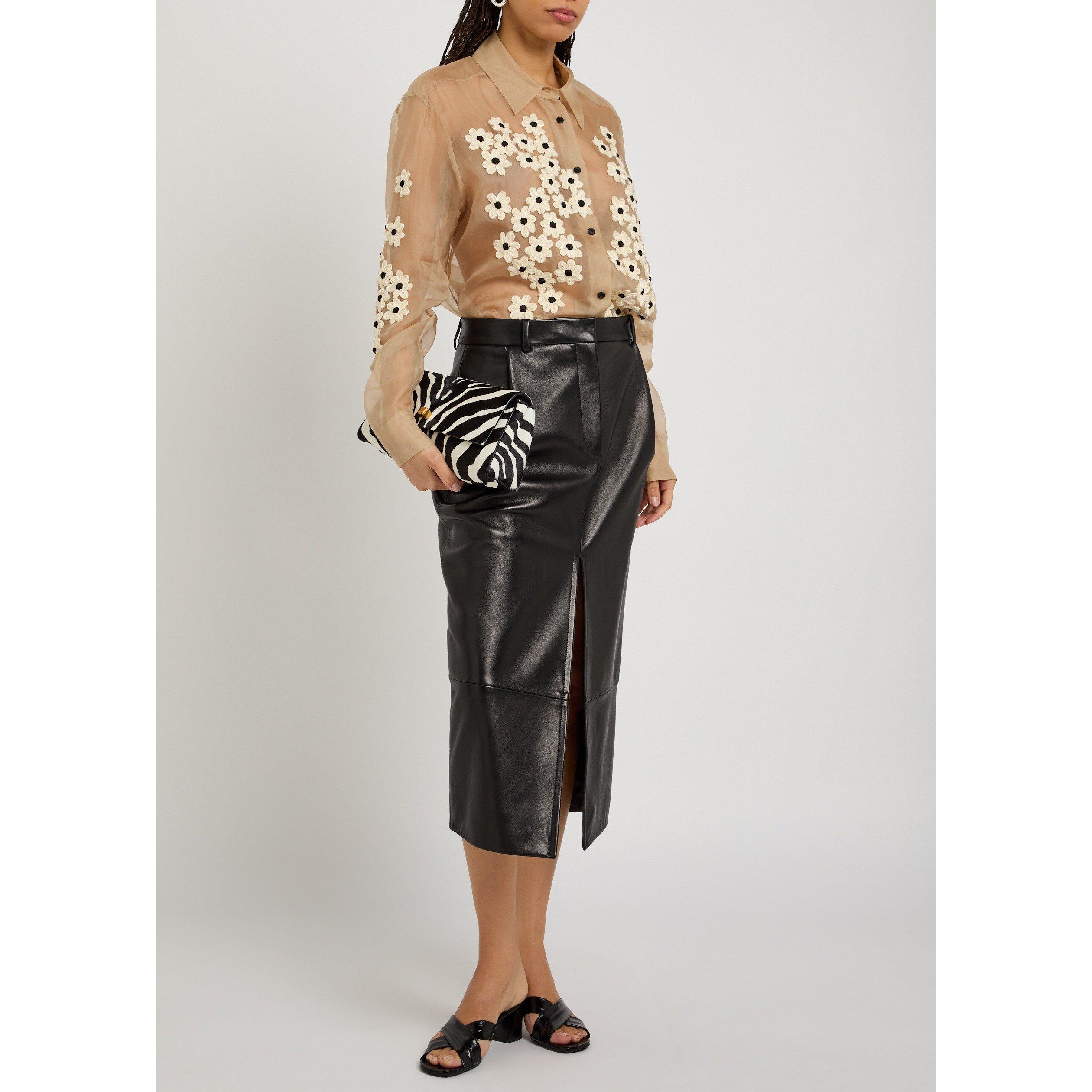 BLACK - Khaite - Women's Anden Slim-Fit Leather Midi Skirt - 5