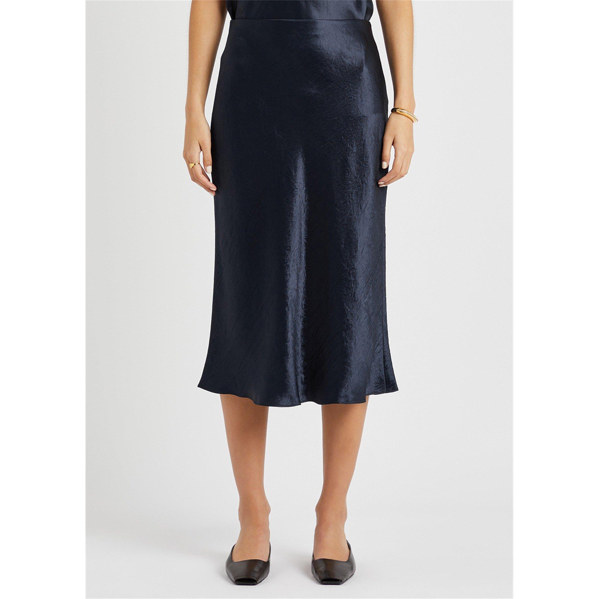 NAVY - Vince - Women's Satin Midi Slim-Fit Slip Skirt - 2
