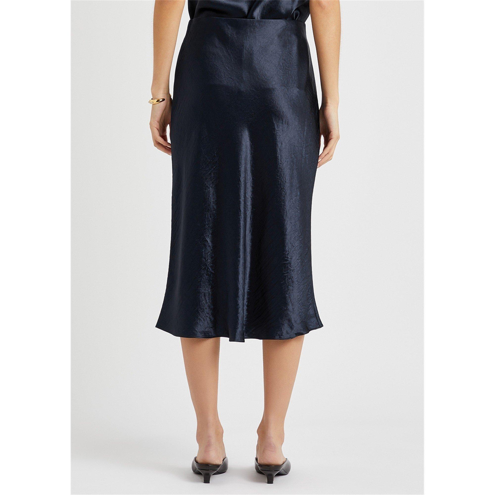 NAVY - Vince - Women's Satin Midi Slim-Fit Slip Skirt - 3