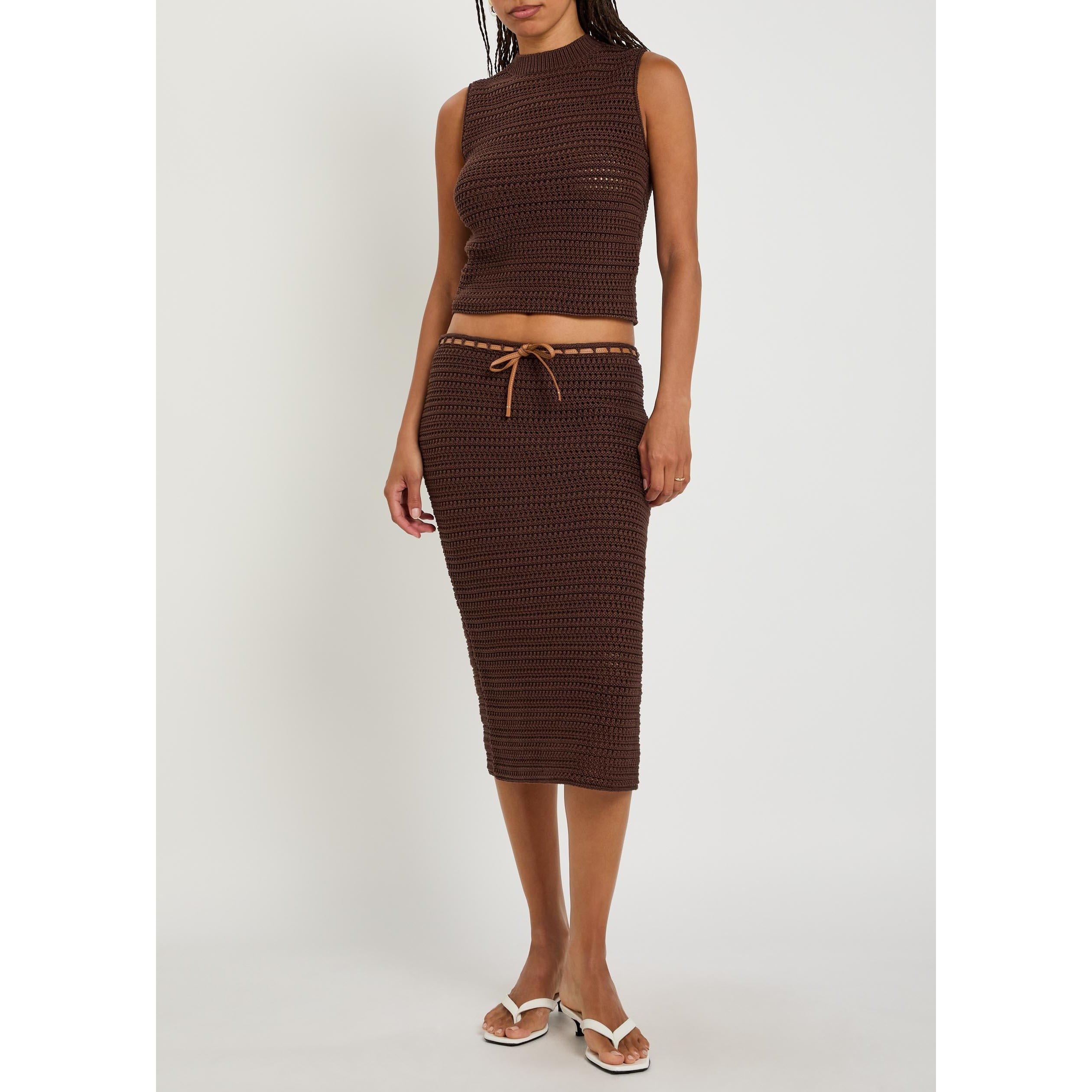 BROWN - Tods - KNITTED  SKIRT - FULL SUMMER - 5