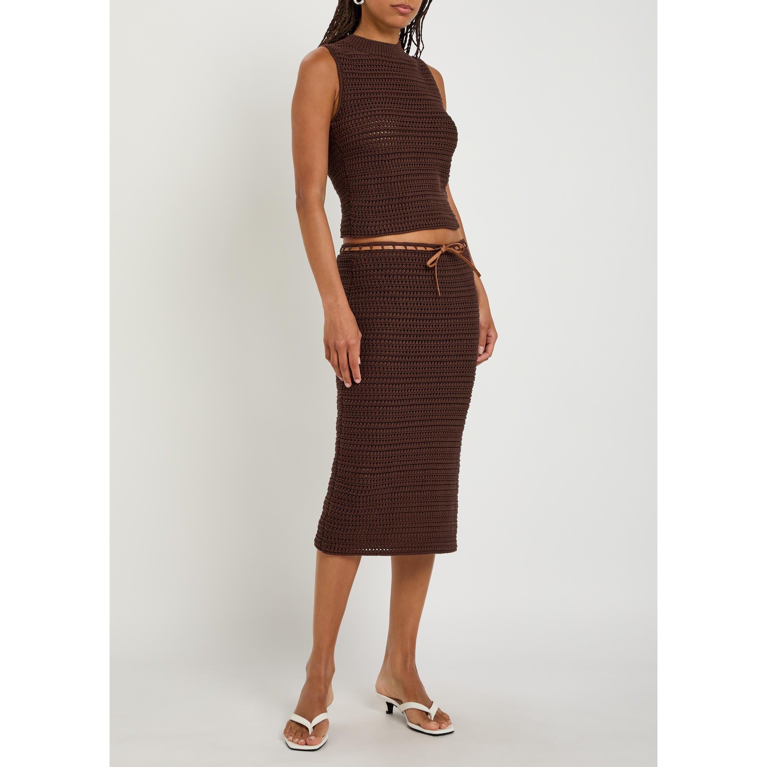 BROWN - Tods - Women's Cotton Slim-Fit Knitted T-Shirt - 5