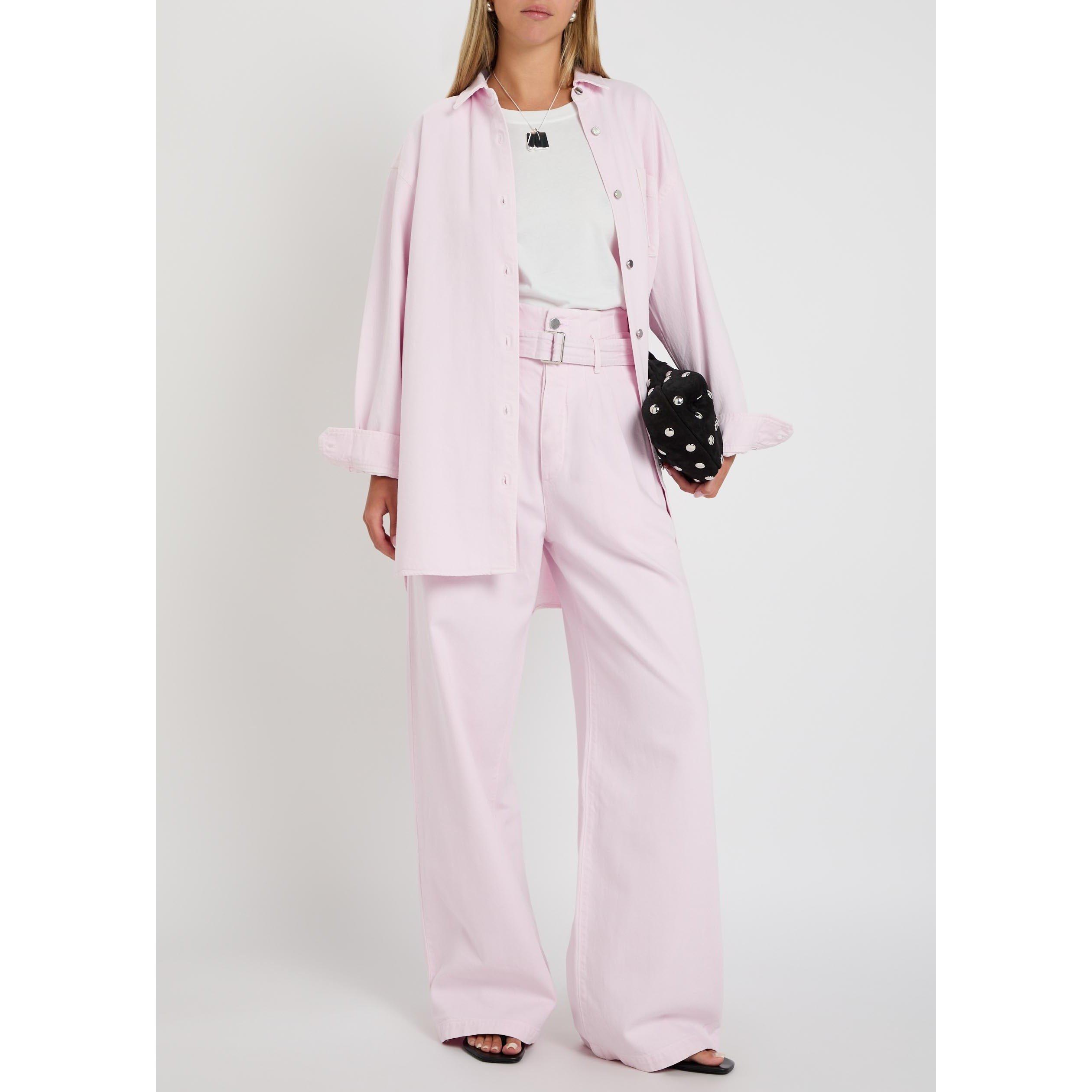 PINK - Agolde - Women's Corset Organic Cotton Wide-Leg Jeans - 5