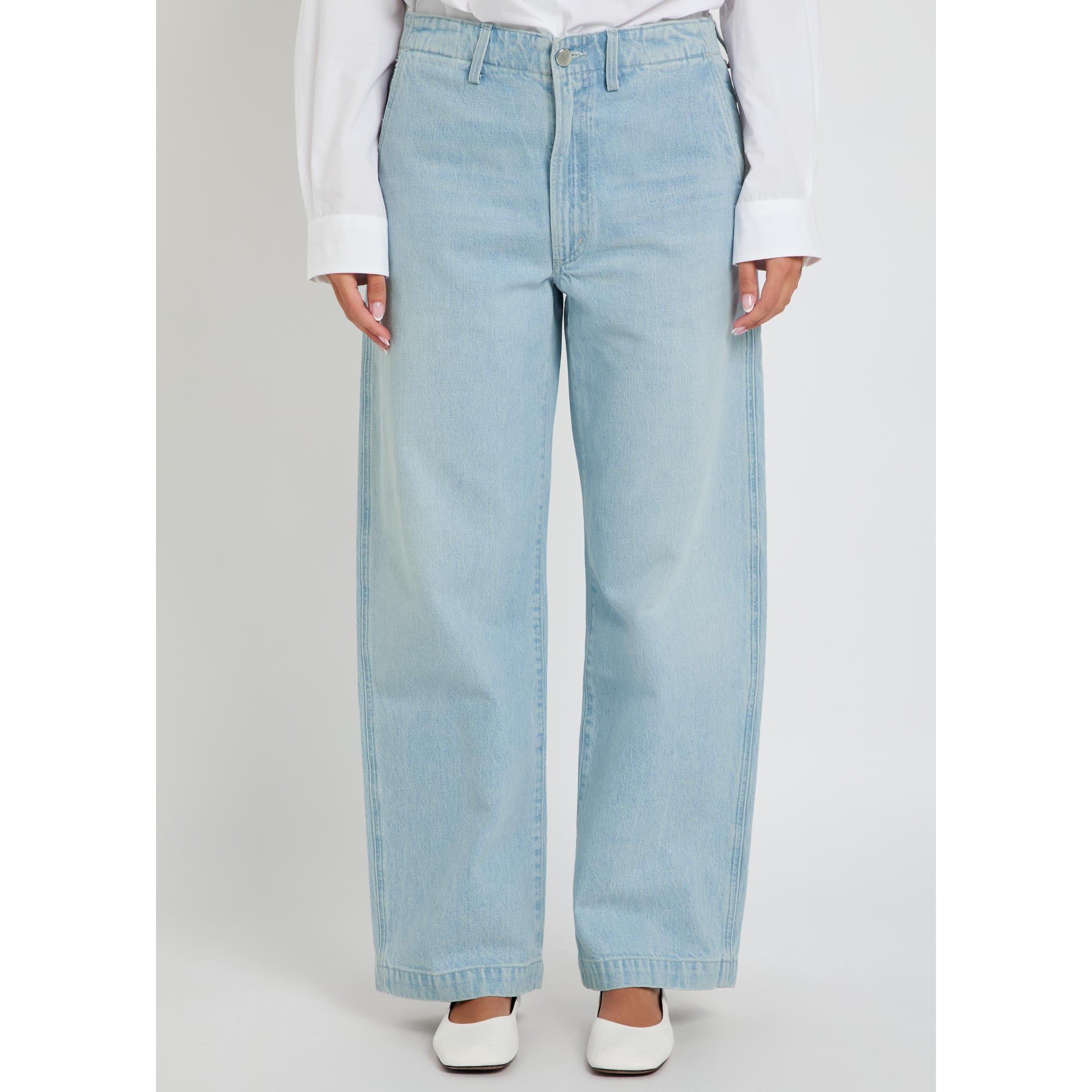 LIGHT BLUE - Agolde - Women's Cotton Mid-Rise Wide-Leg Jeans - 2