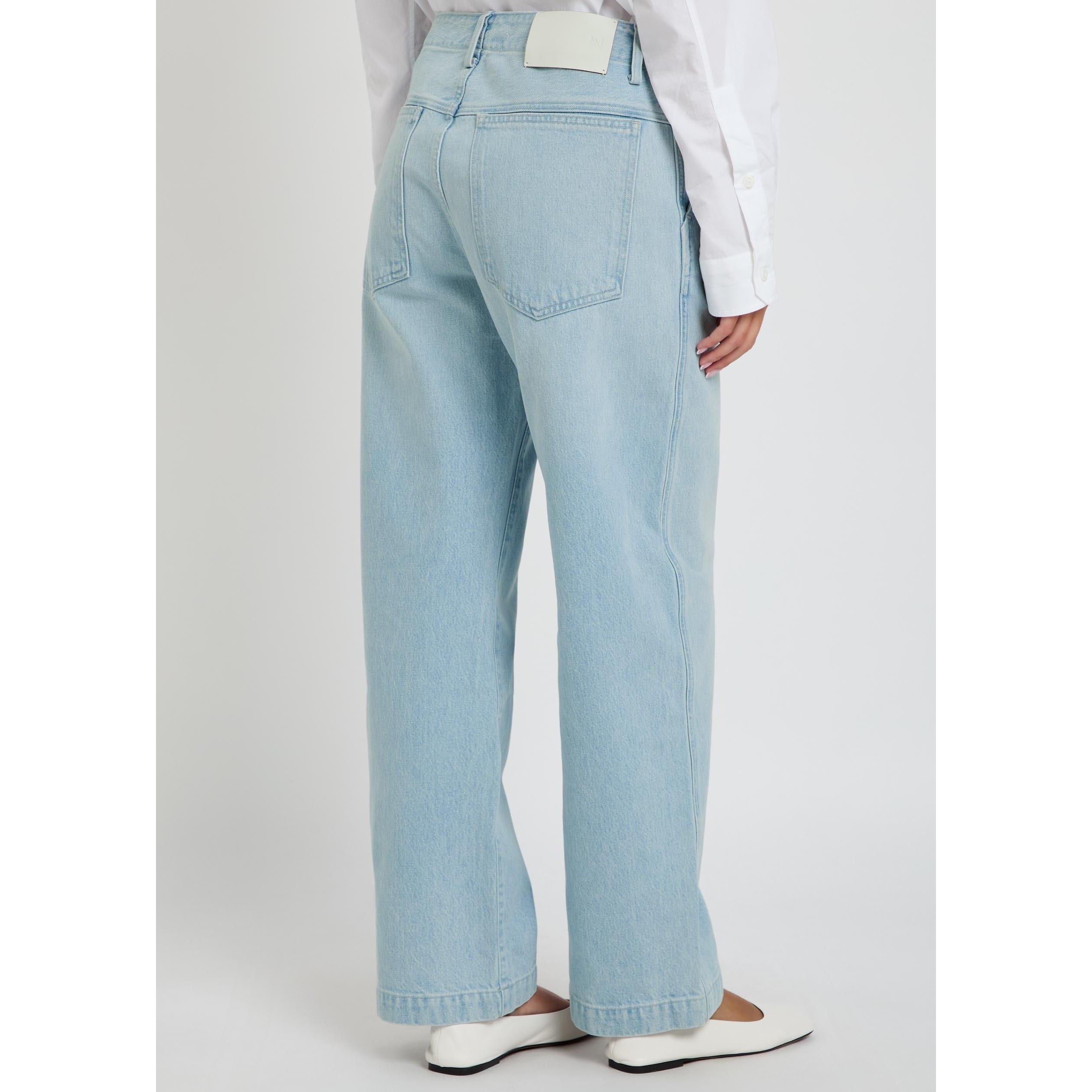 LIGHT BLUE - Agolde - Women's Cotton Mid-Rise Wide-Leg Jeans - 3