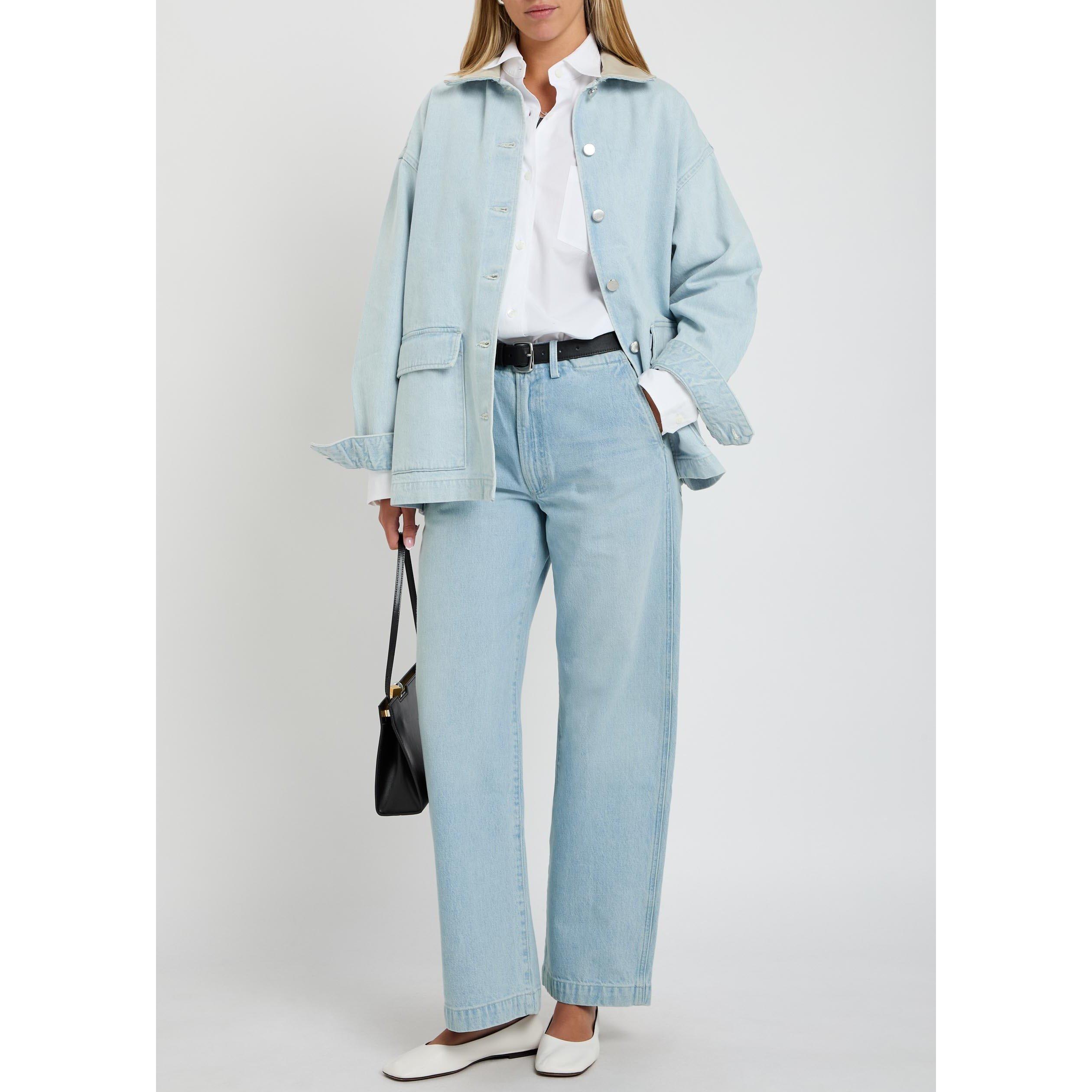 LIGHT BLUE - Agolde - Women's Cotton Mid-Rise Wide-Leg Jeans - 5