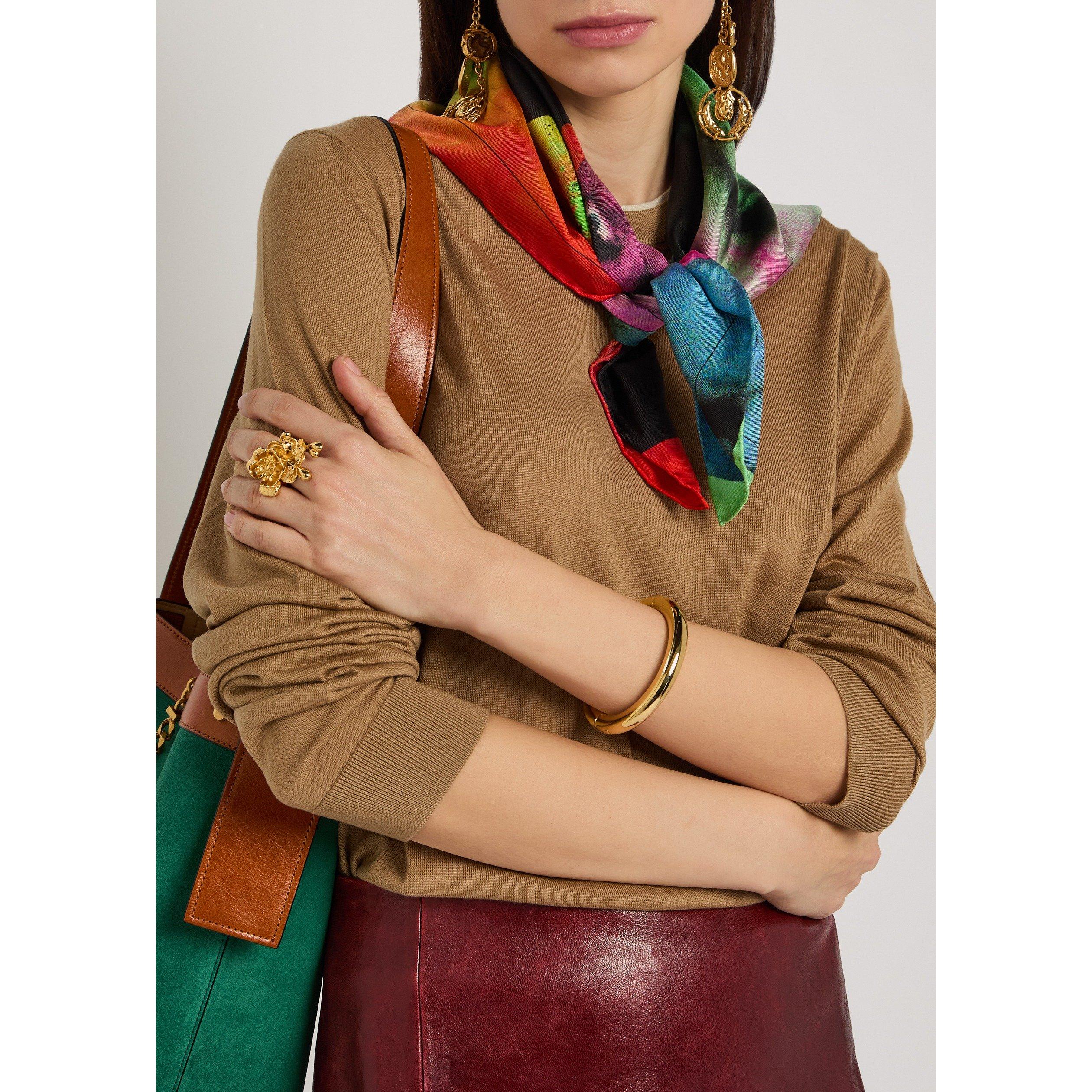 CAMEL - Versace - Women's Wool Slim-Fit Crew-Neck Jumper - 4