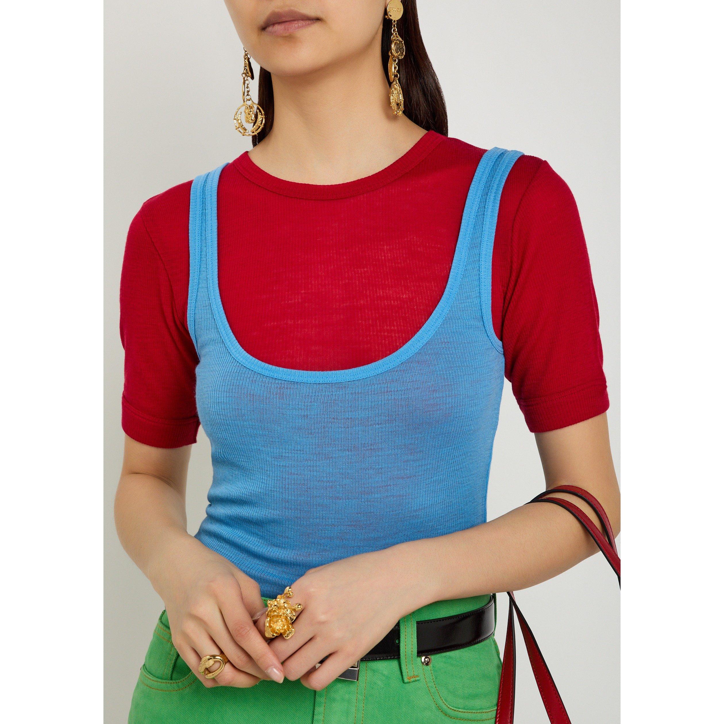 RED - Versace - T-SHIRT RIB WITH MEDUSA EMBROI - 4