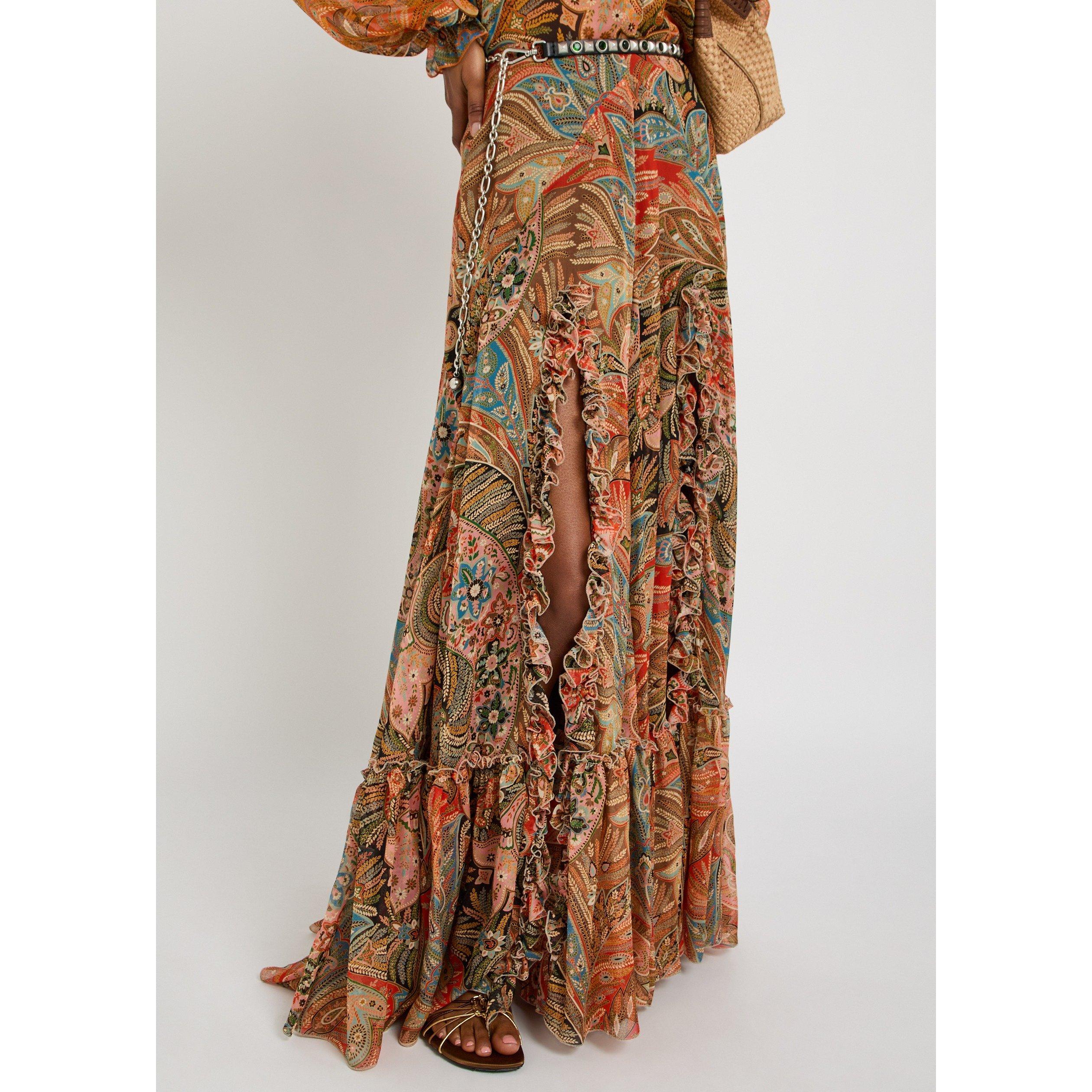 MULTICOLOURED - Etro - Women's Paisley Silk Maxi Skirt - 4