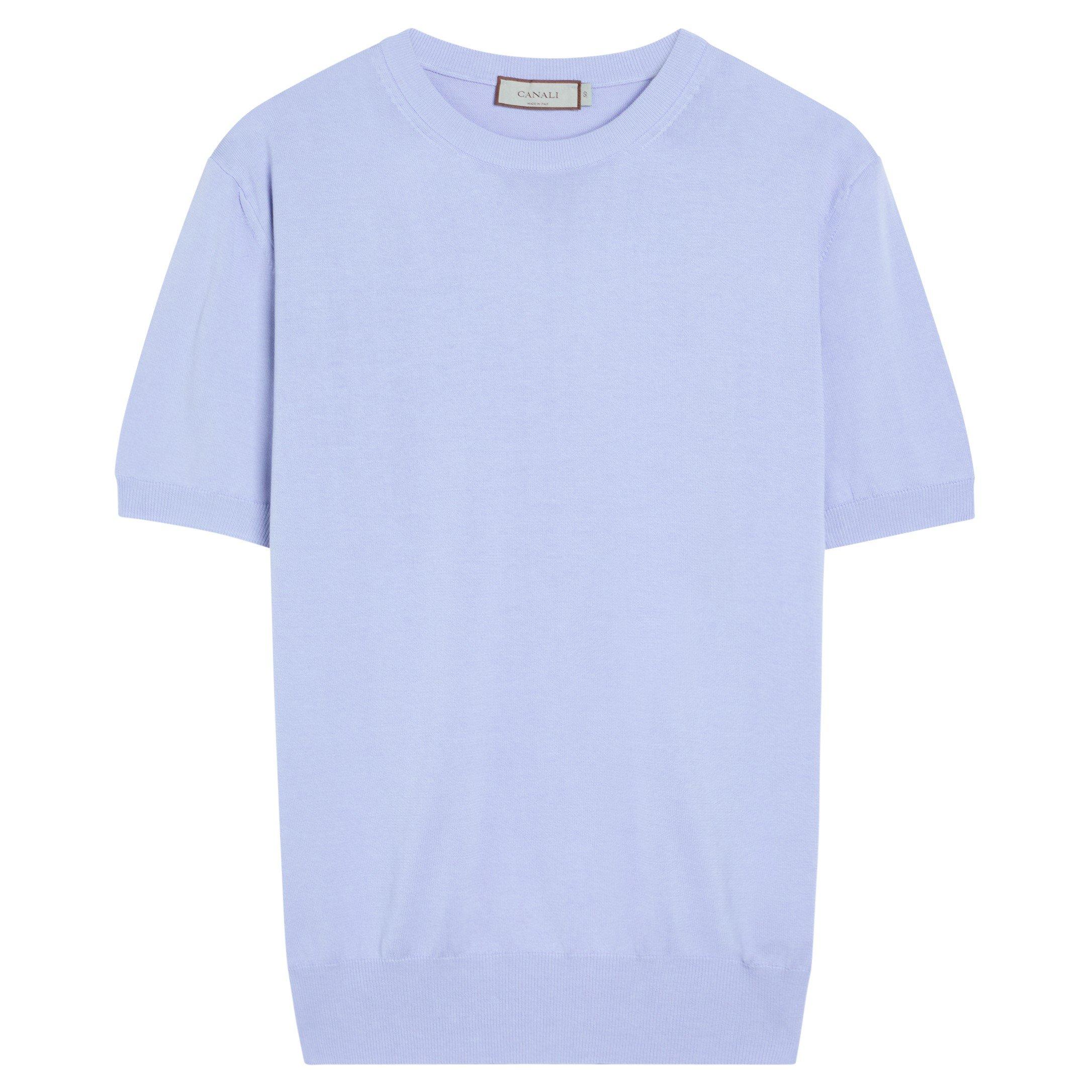 LIGHT BLUE - Canali - CAN KNIT TEE SS