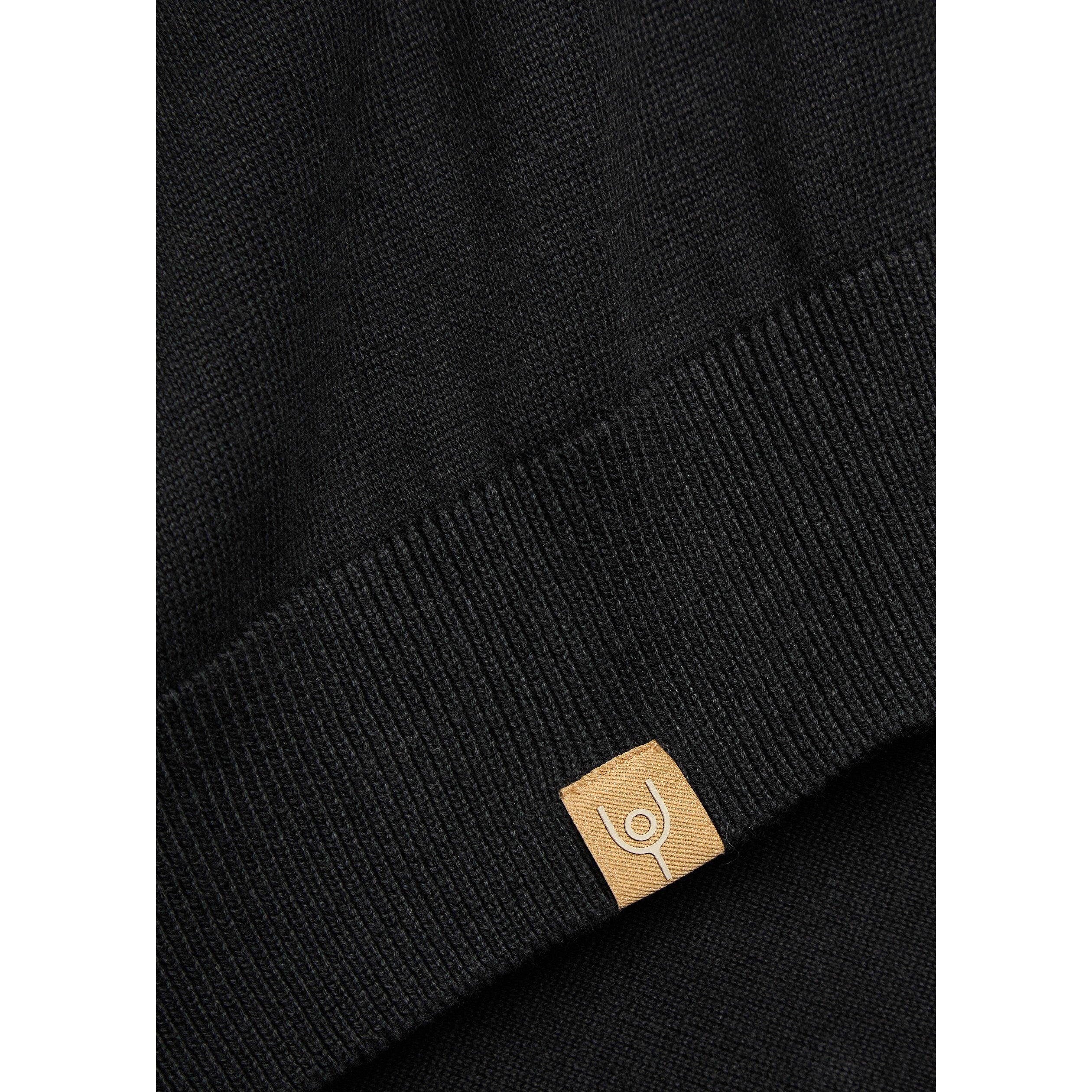 BLACK - Now You Live - Men's Croft Cotton Crew-Neck Jumper - 4