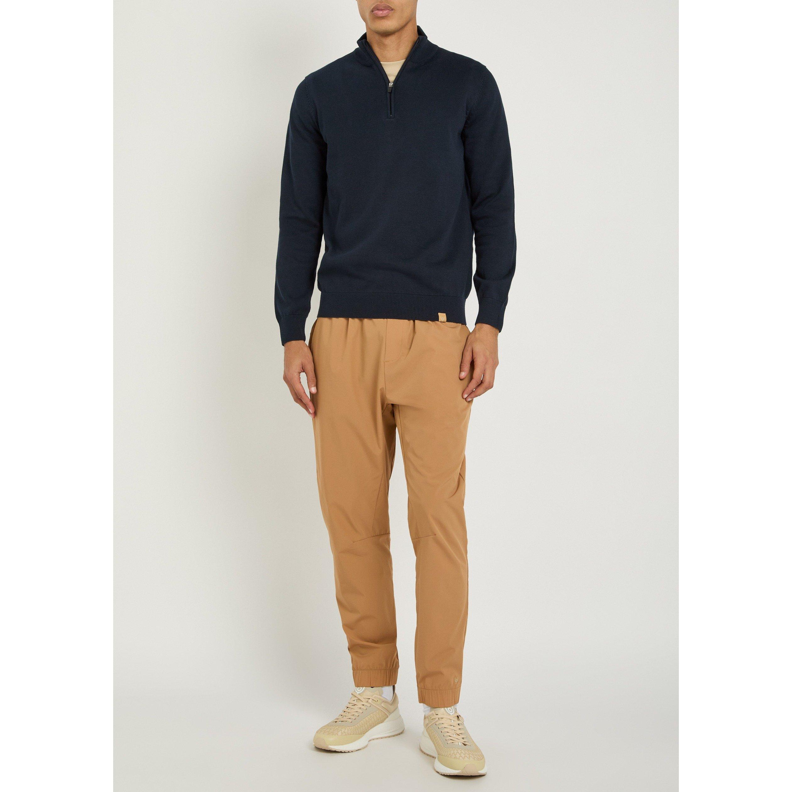 NAVY - Now You Live - Men's Woodhouse 1/4 Zip Cotton Slim-Fit Jumper - 5