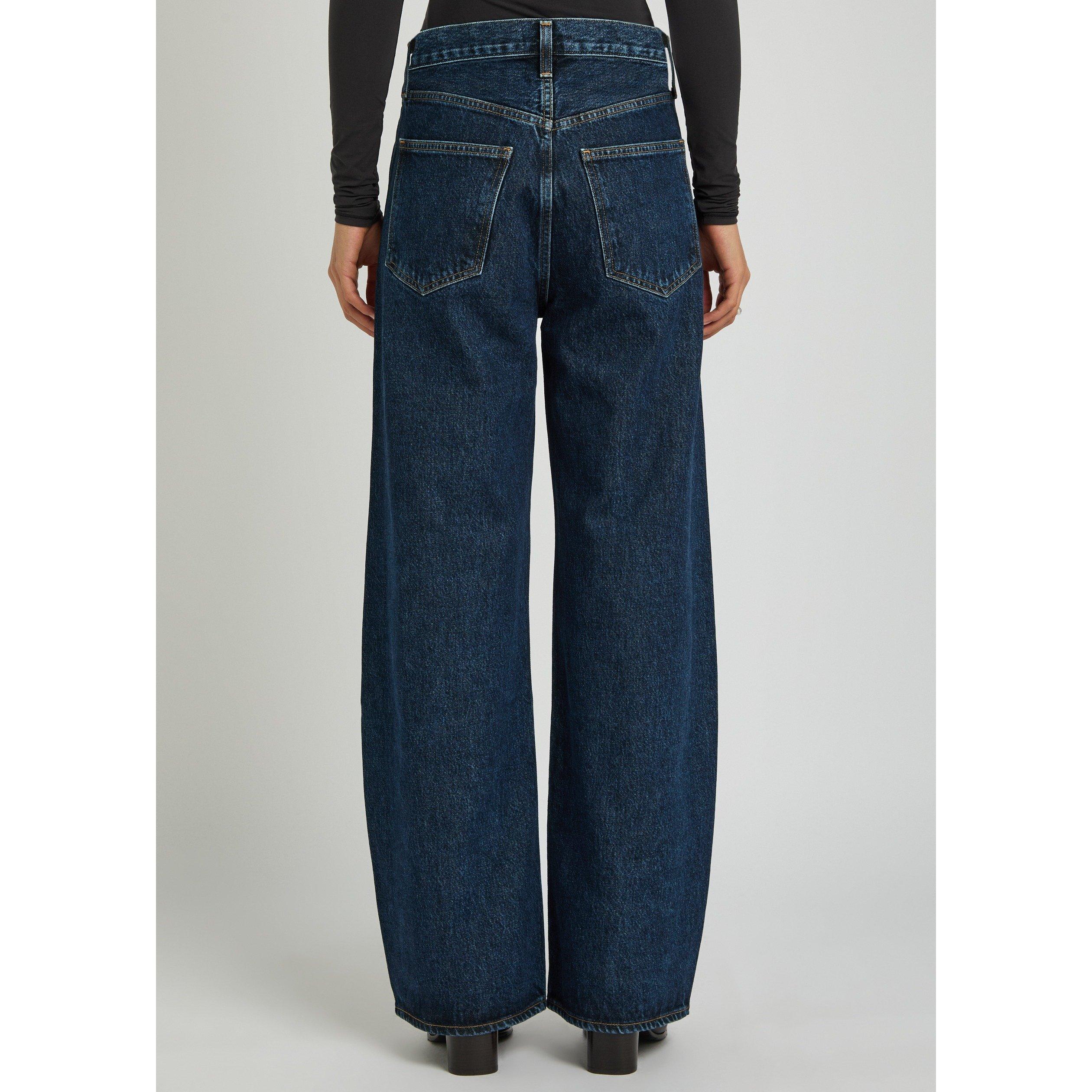 NAVY - Agolde - Women's Low Curve Pendulum Cotton Wide-Leg Jeans - 3
