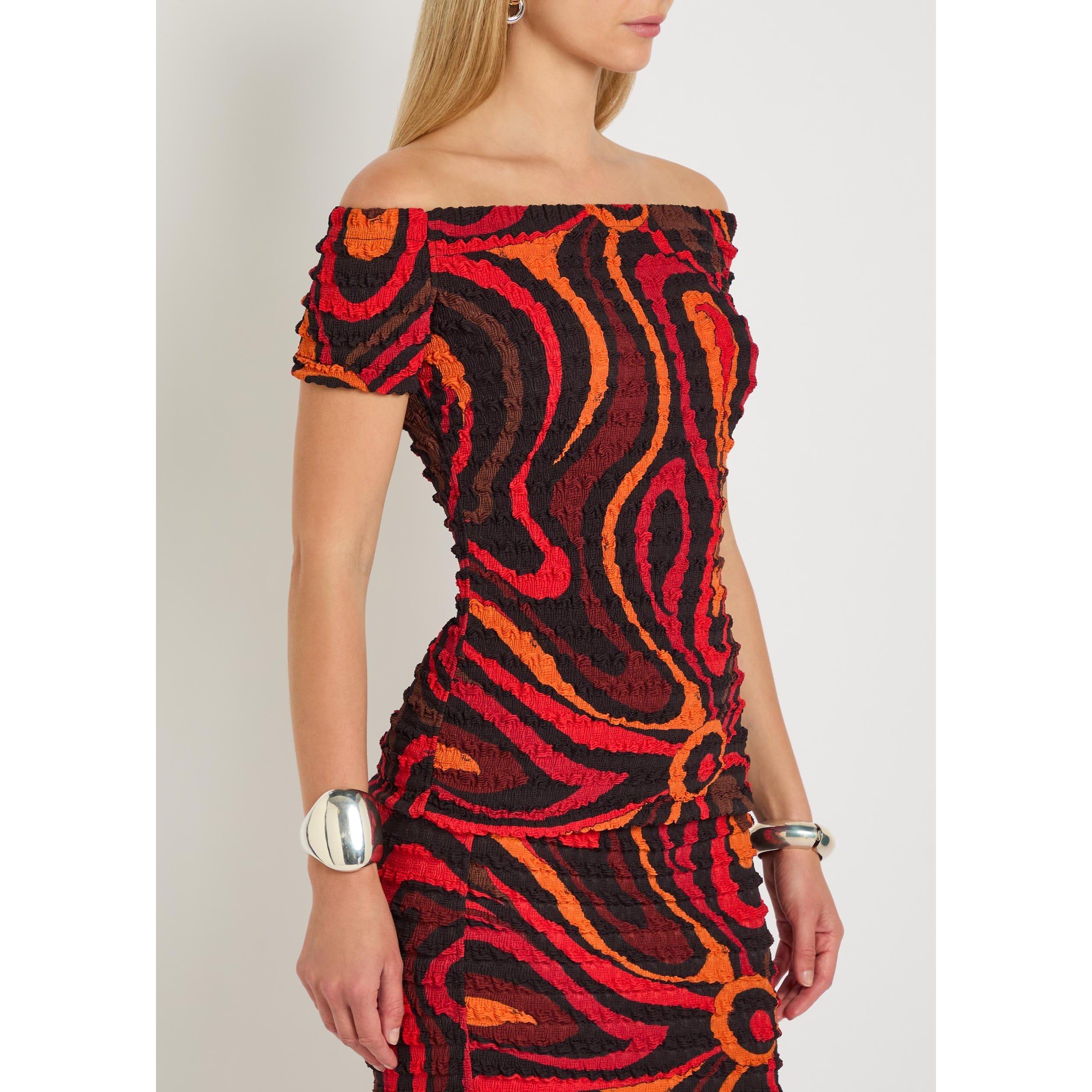 ORANGE AND OTHE - PUCCI - Women's Shibori Slim-Fit Off-Shoulder Top - 2