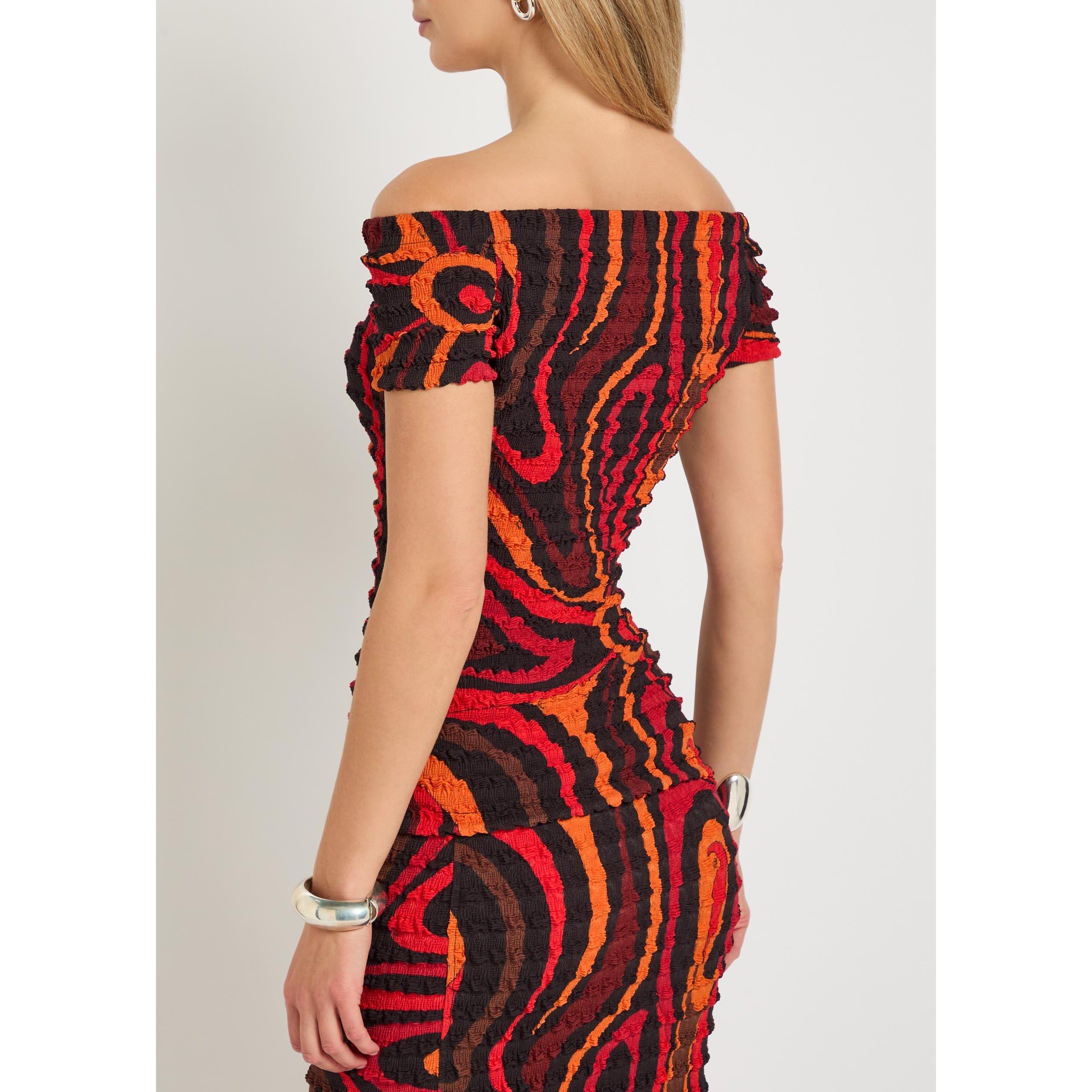 ORANGE AND OTHE - PUCCI - Women's Shibori Slim-Fit Off-Shoulder Top - 3