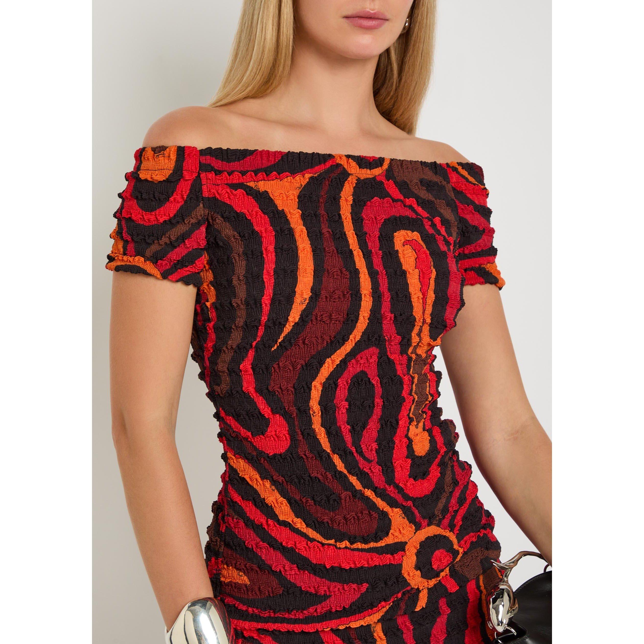 ORANGE AND OTHE - PUCCI - Women's Shibori Slim-Fit Off-Shoulder Top - 4