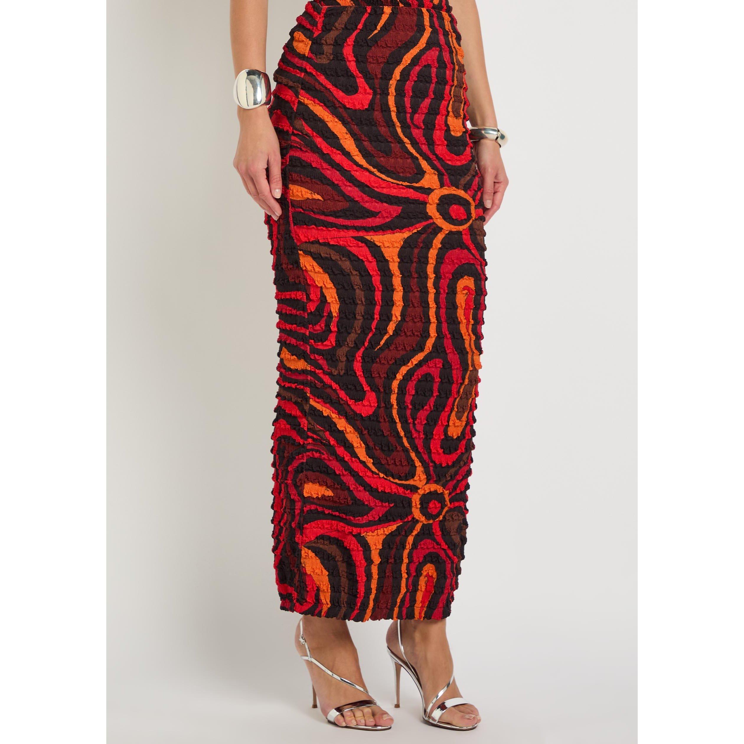 ORANGE AND OTHE - PUCCI - Women's Shibori Slim-Fit Maxi Skirt - 2