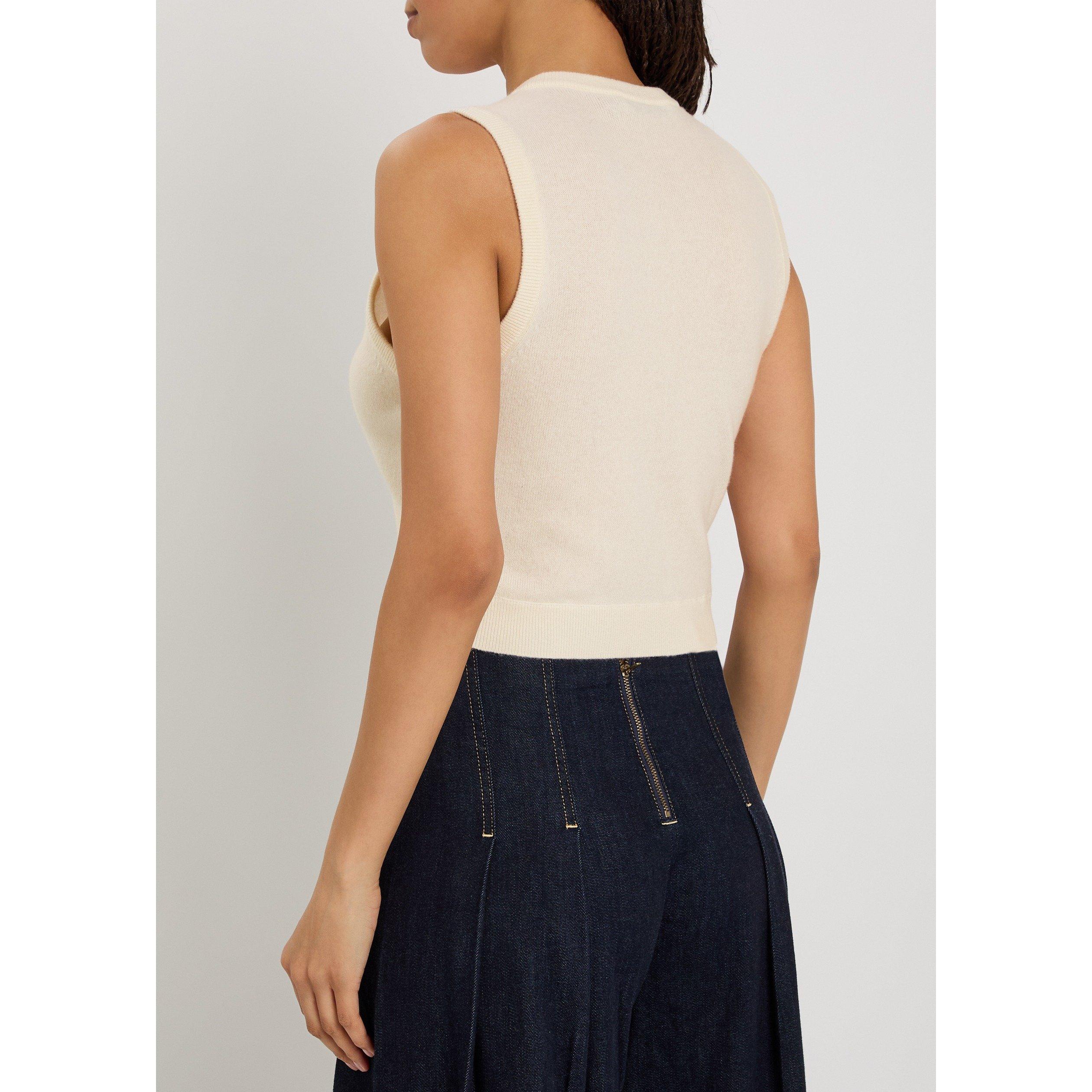 ECRU - Alice And Olivia - T Loly Button Front Vest - 3
