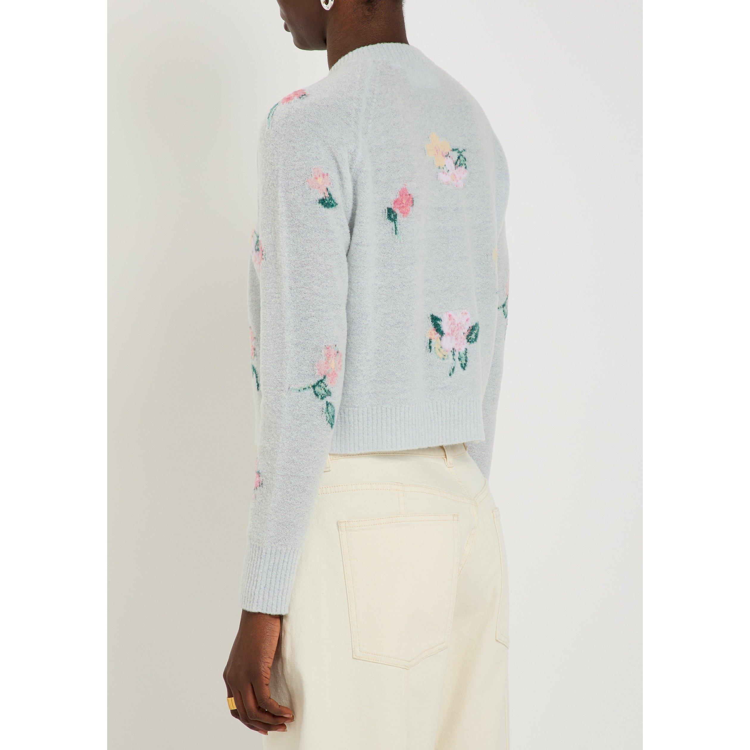 BLUE AND OTHER - BERNADETTE - Women's Clemence Wool Floral Cropped Cardigan - 3