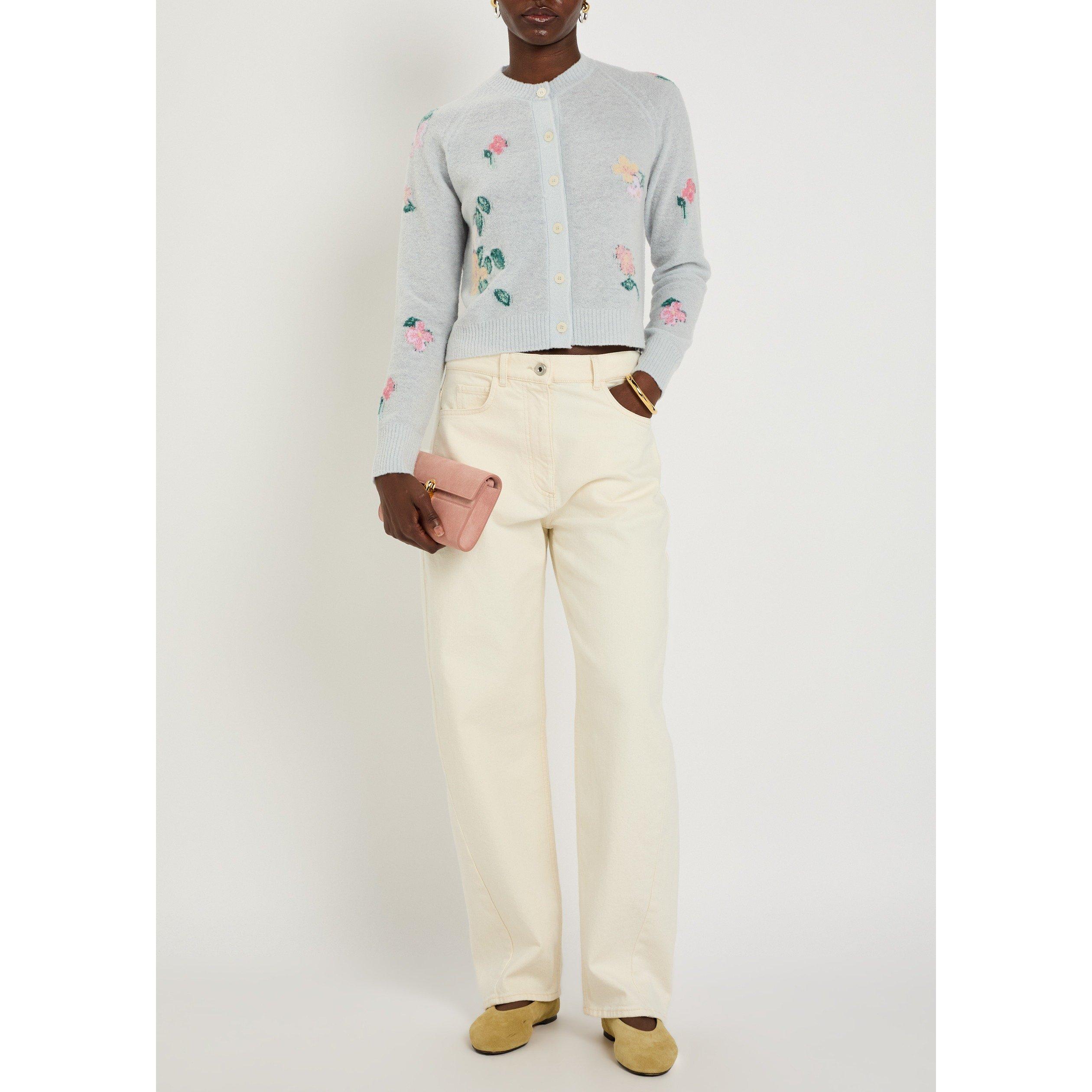 BLUE AND OTHER - BERNADETTE - Women's Clemence Wool Floral Cropped Cardigan - 5