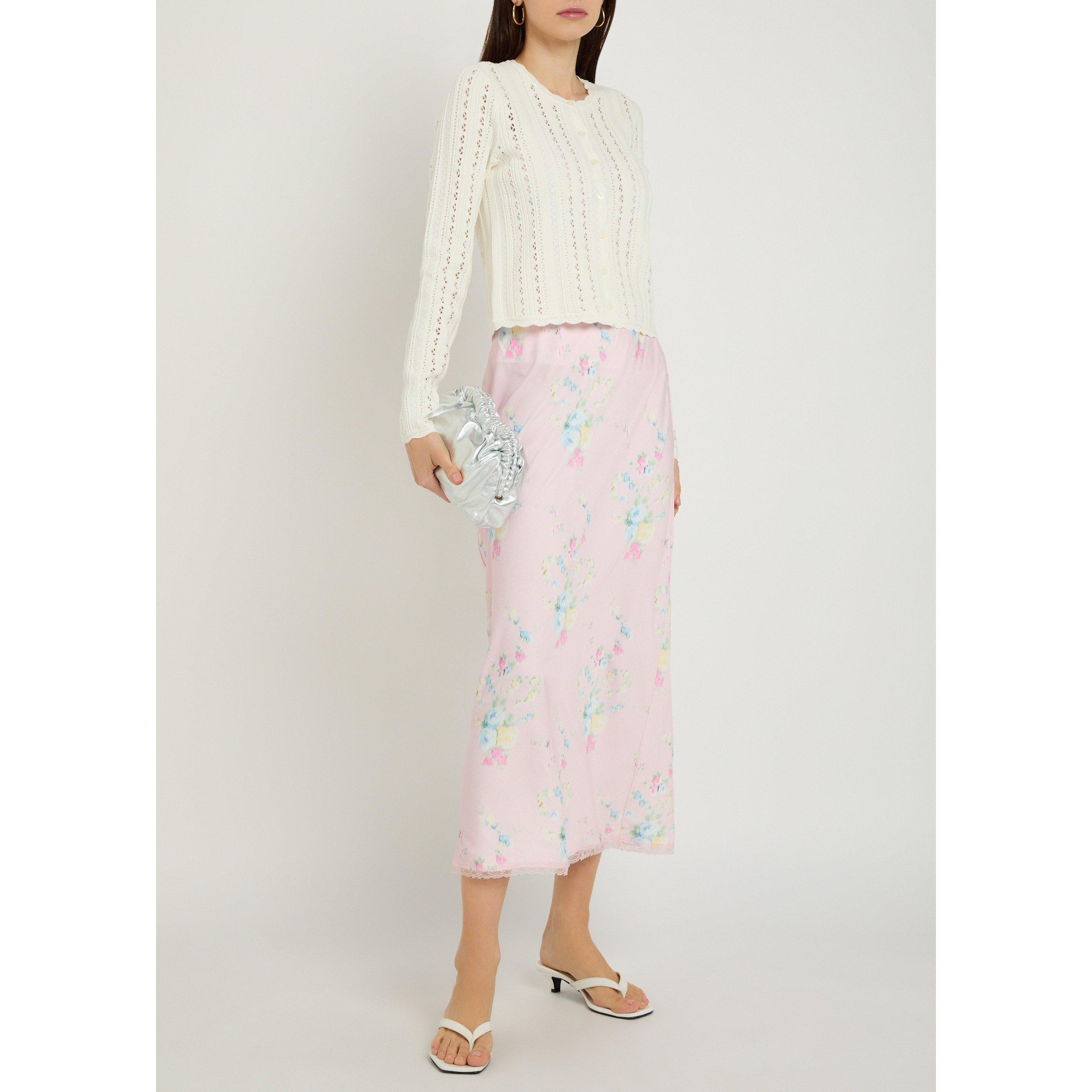 WHITE - LoveshackFancy - Women's Peridot Slim-Fit Cropped Cardigan - 5