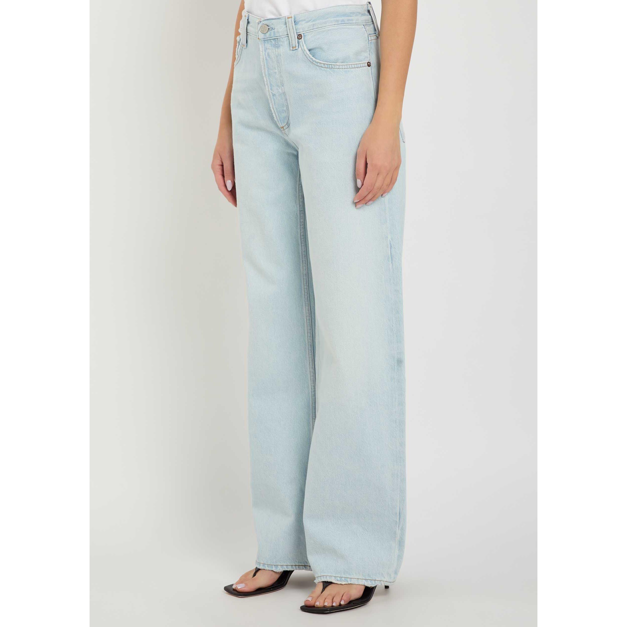 LIGHT BLUE - Agolde - Women's Arc Tangent Wide-Leg Jeans - 2