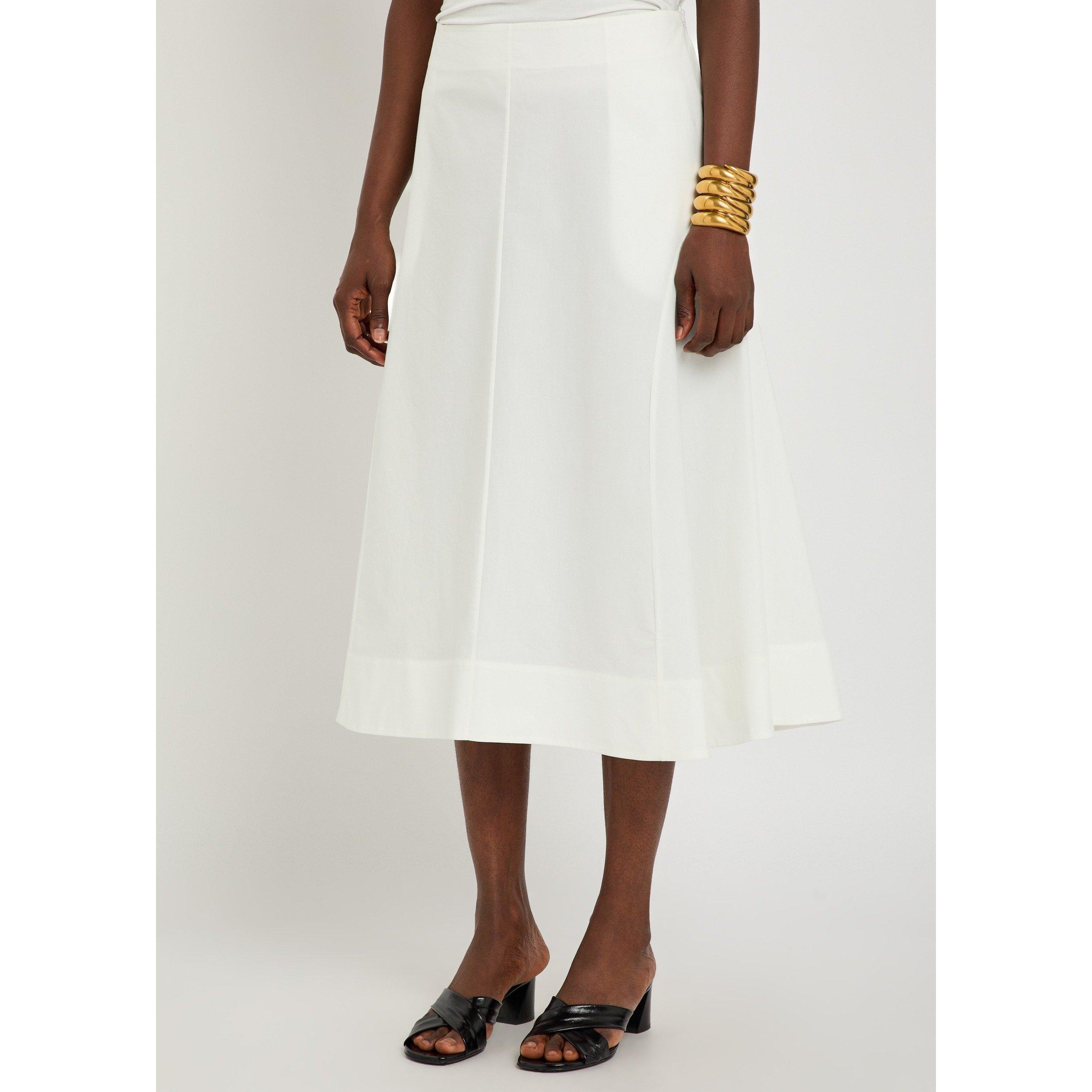 WHITE - Khaite - Women's Artin Cotton Midi Skirt - 2