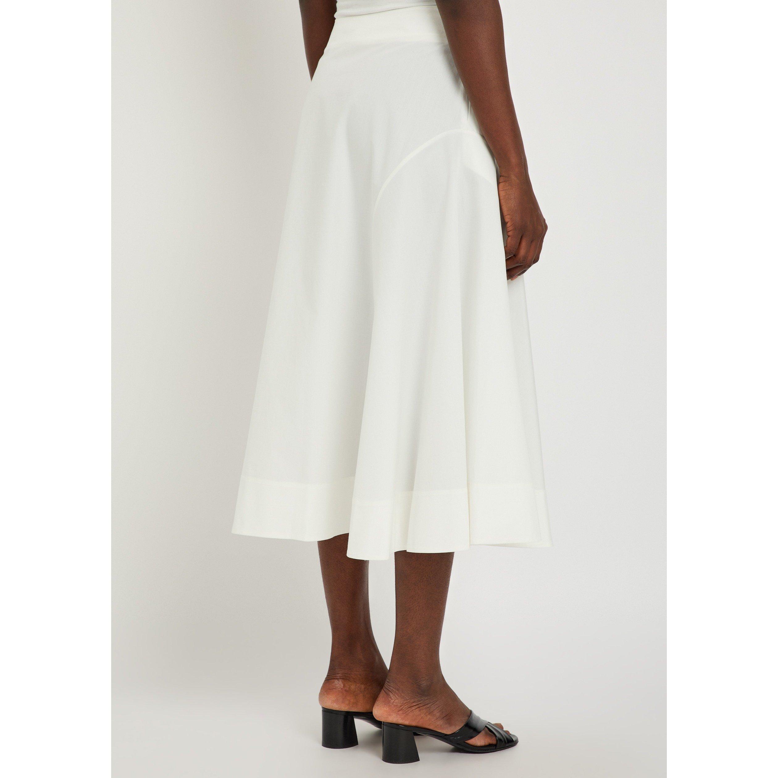 WHITE - Khaite - Women's Artin Cotton Midi Skirt - 3