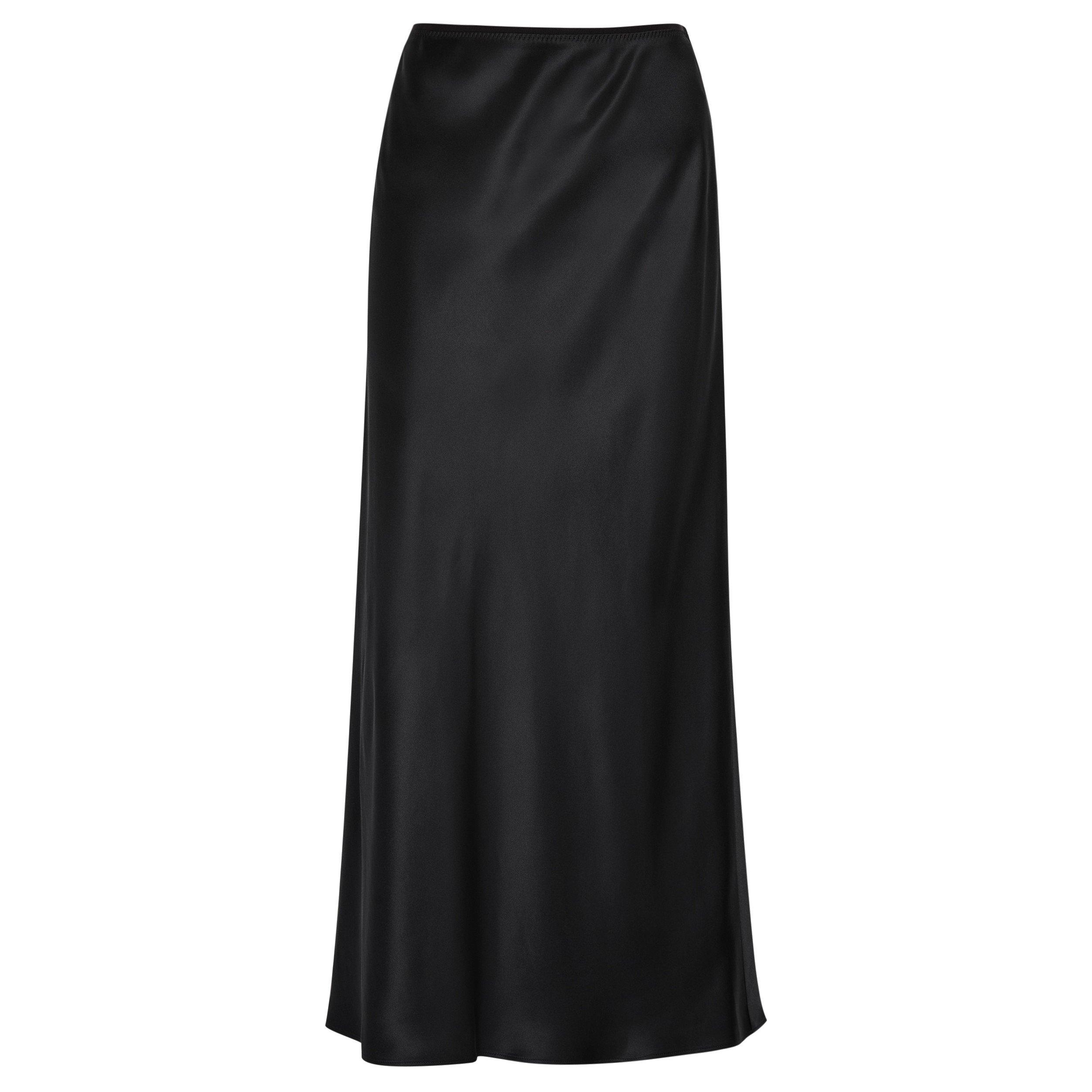 BLACK - Joseph - Women's Isaak Silk Slip Skirt - 1