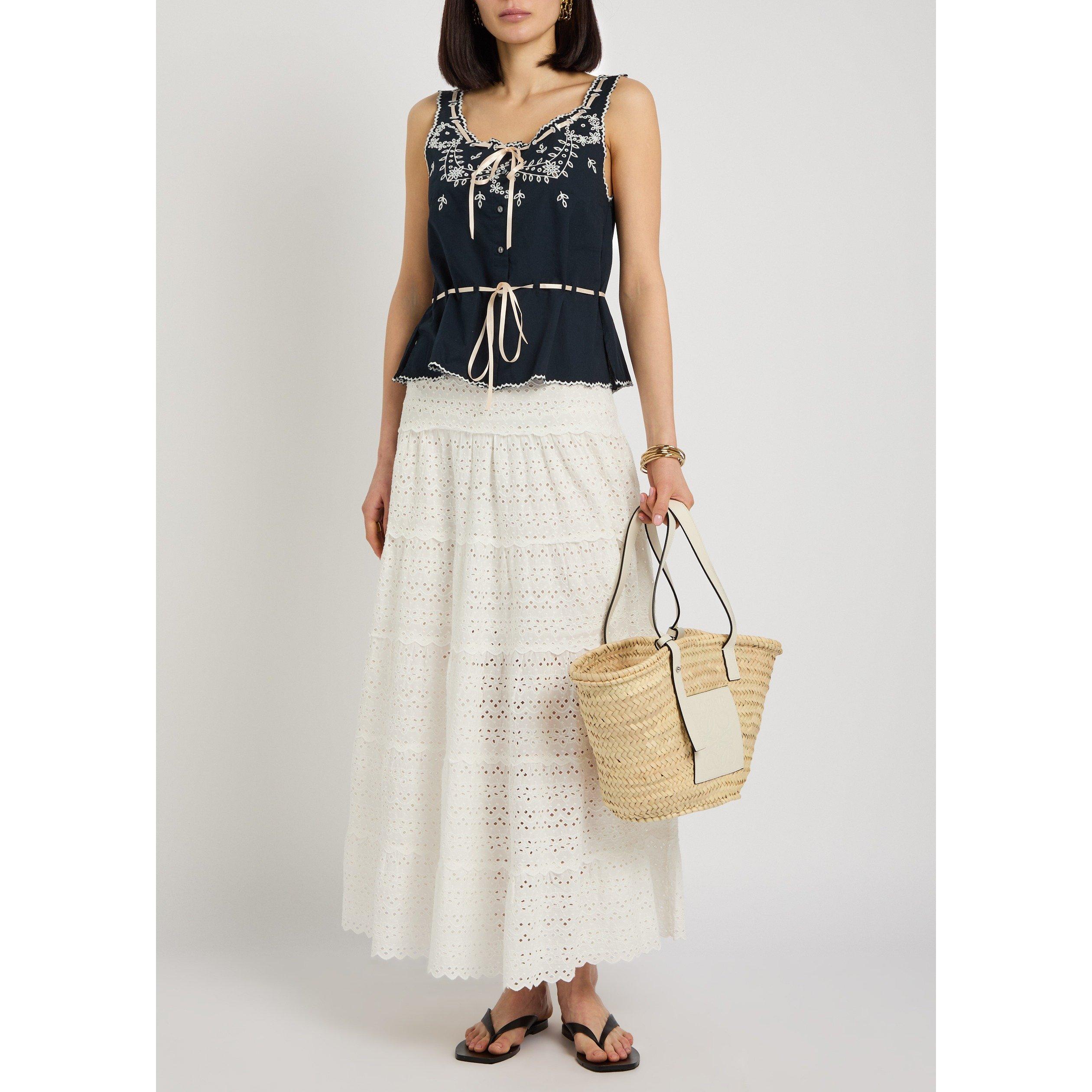 IVORY - RIXO - Women's Ripeka Cotton Midi Tiered Skirt - 5