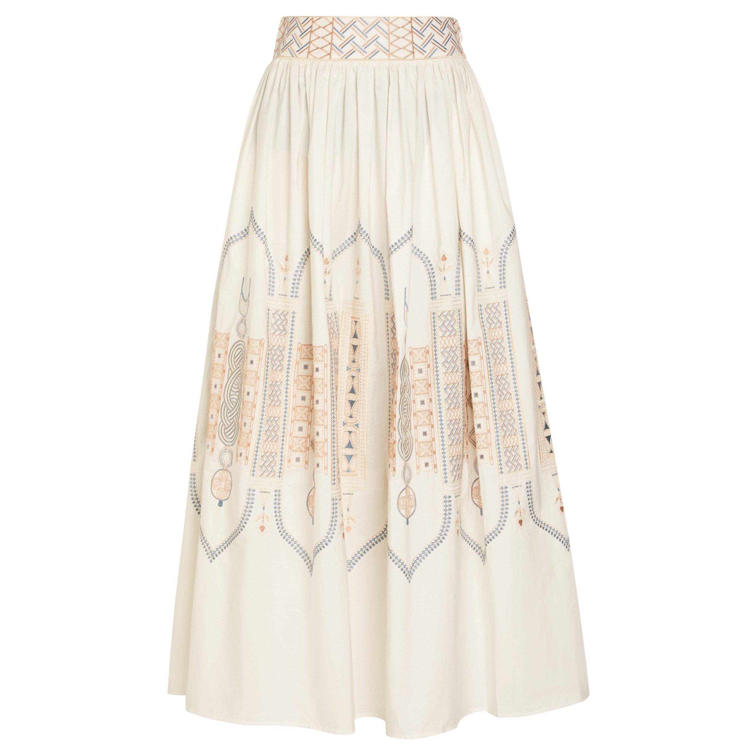 WHITE - Emporio Sirenuse - OMBRETTA LACE EMB SKIRT - 1