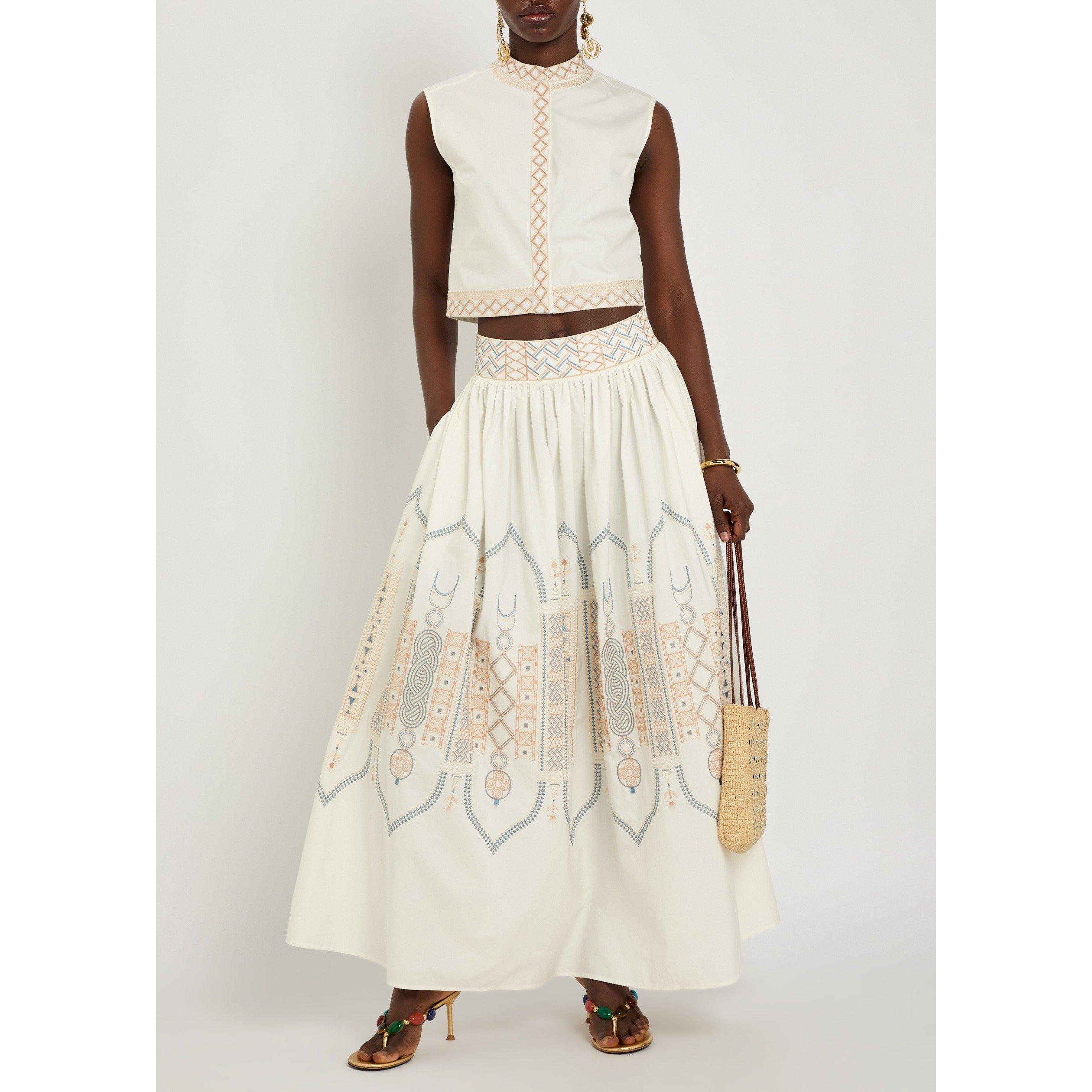 WHITE - Emporio Sirenuse - OMBRETTA LACE EMB SKIRT - 5
