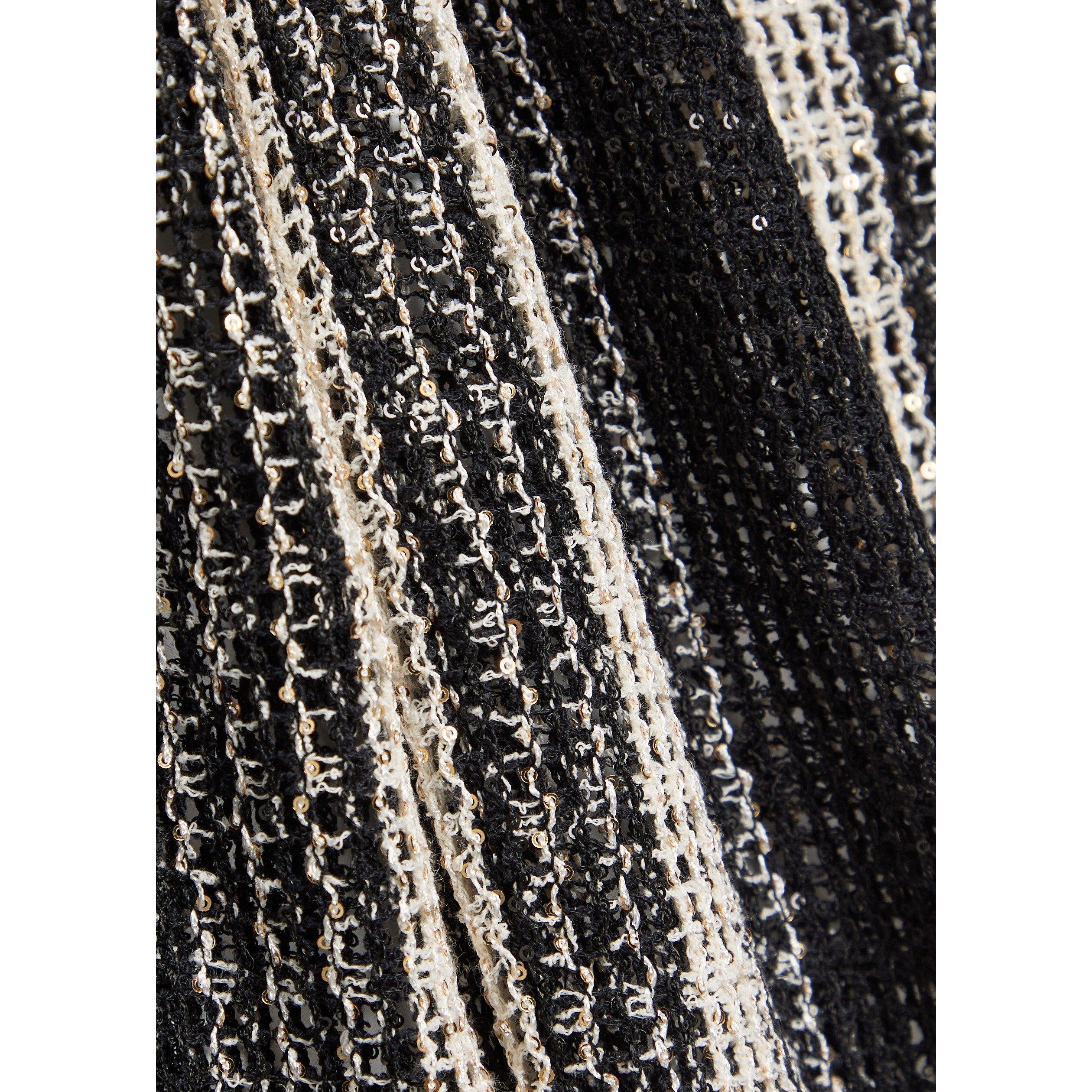 WHITE AND BLACK - Missoni - Women's Striped Cotton Slim-Fit Knitted Trousers - 4