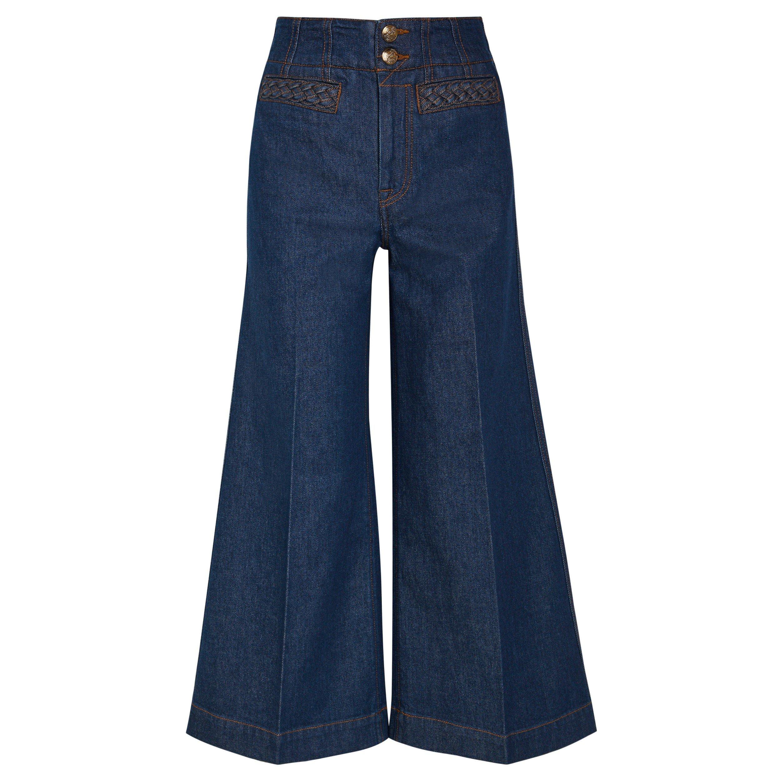 INDIGO - Zimmermann - Women's Aster Cropped Flare Jeans - 1