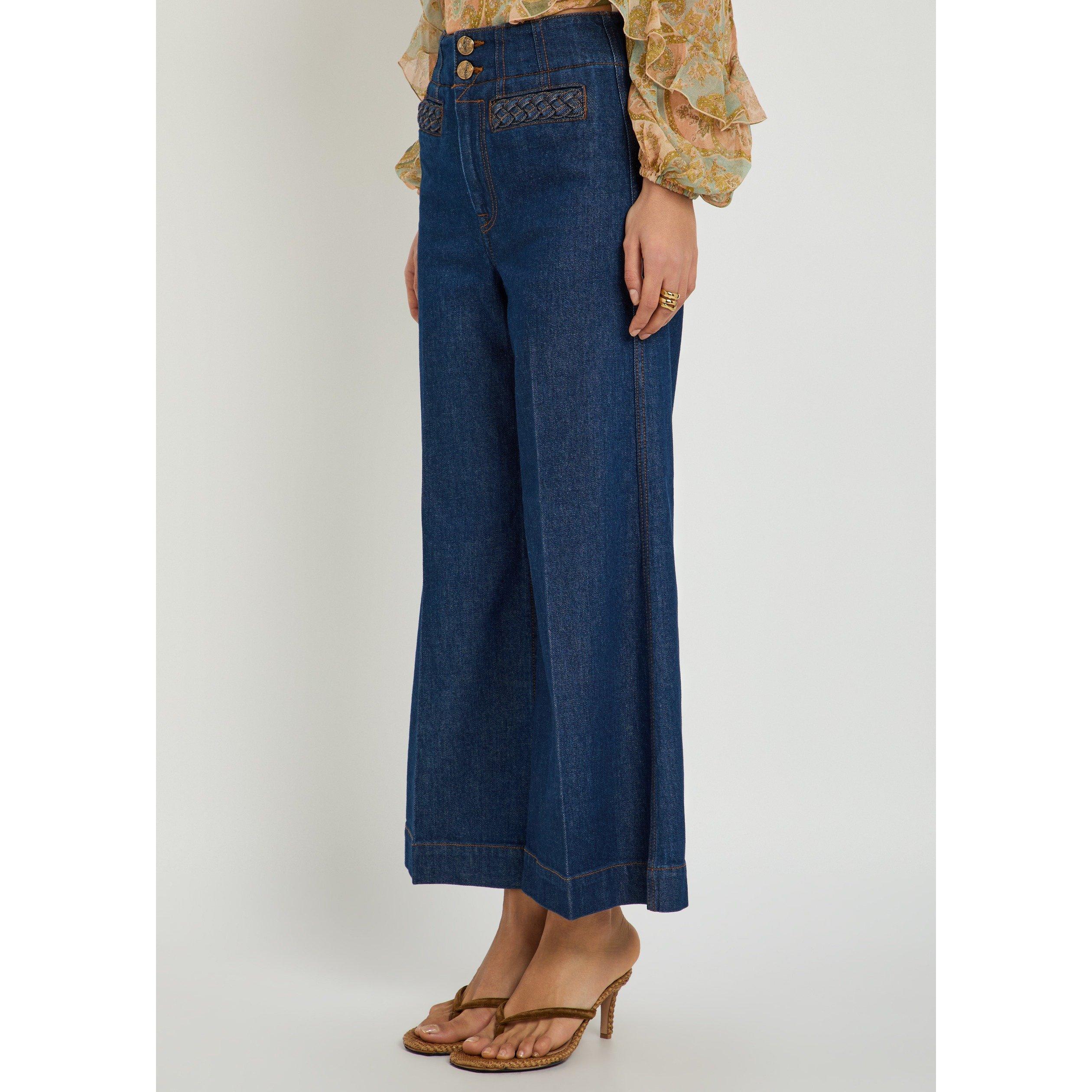 INDIGO - Zimmermann - Women's Aster Cropped Flare Jeans - 2