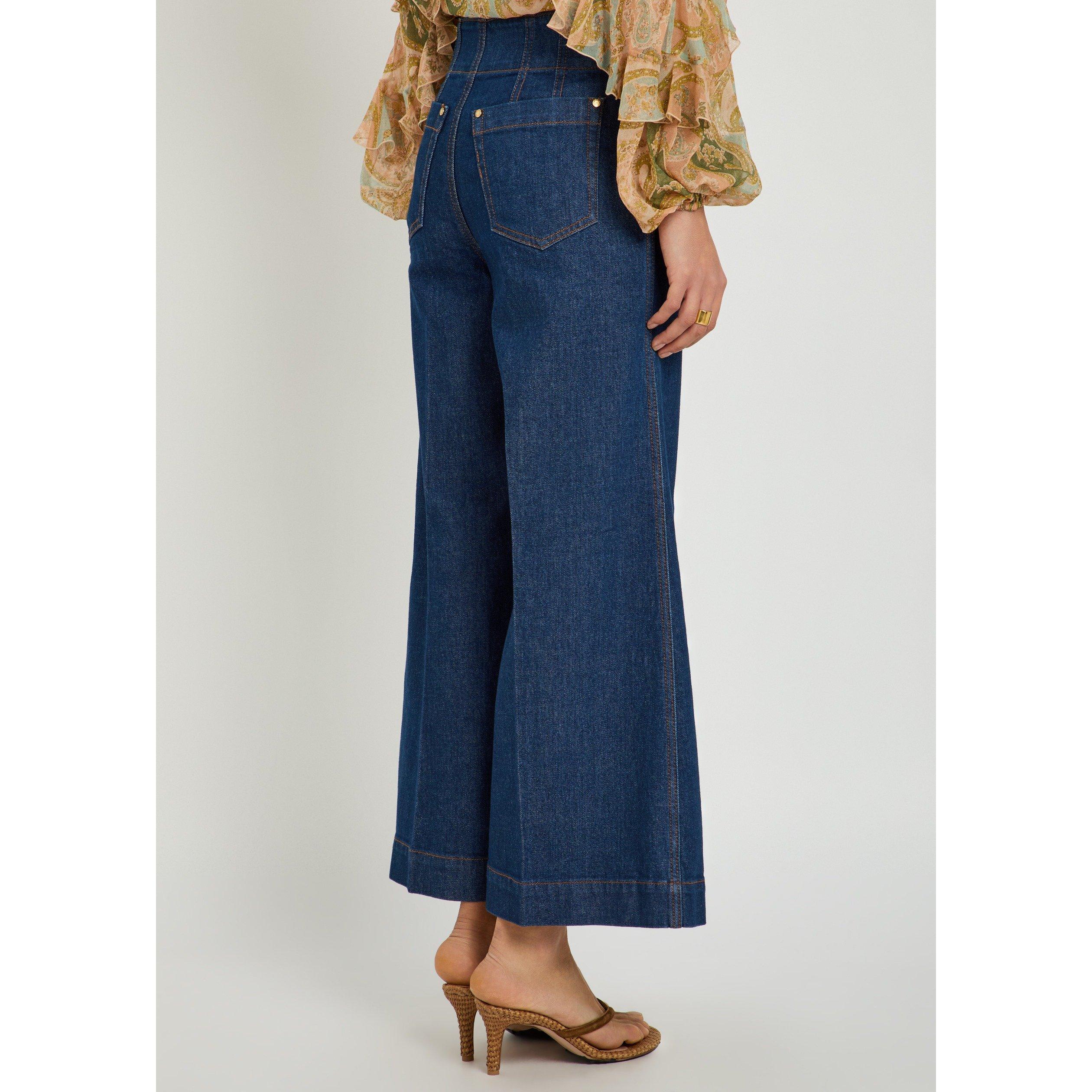 INDIGO - Zimmermann - Women's Aster Cropped Flare Jeans - 3
