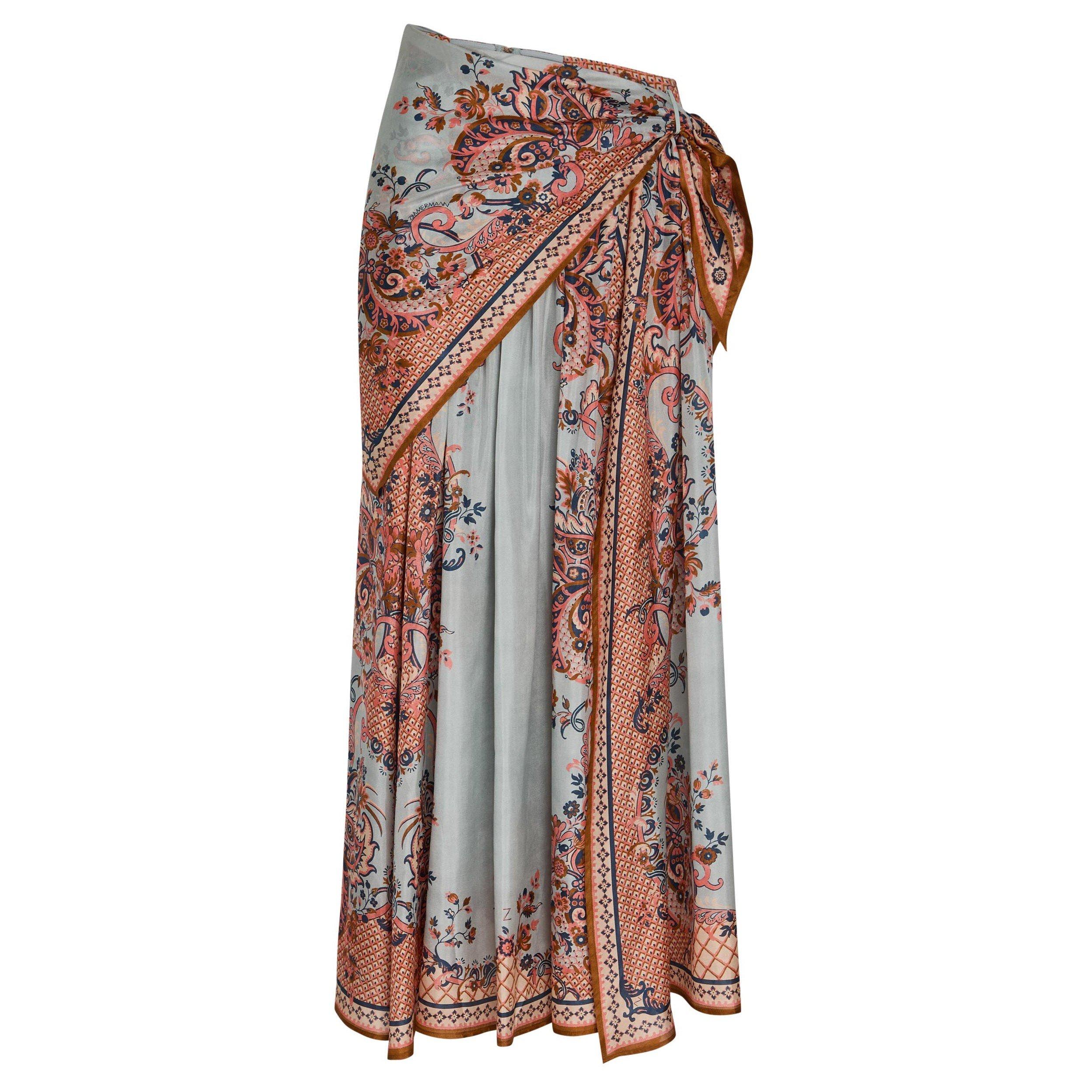 BLUE AND OTHER - Zimmermann - Women's Aster Scarf Silk Midi Skirt - 1