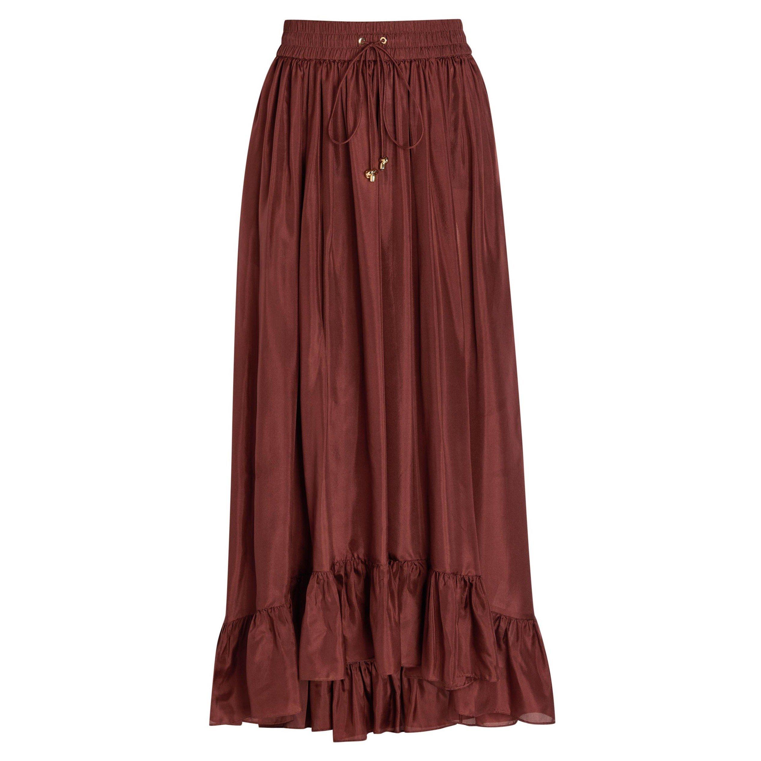 DARK RED - Zimmermann - Women's Aster Maxi Skirt - 1