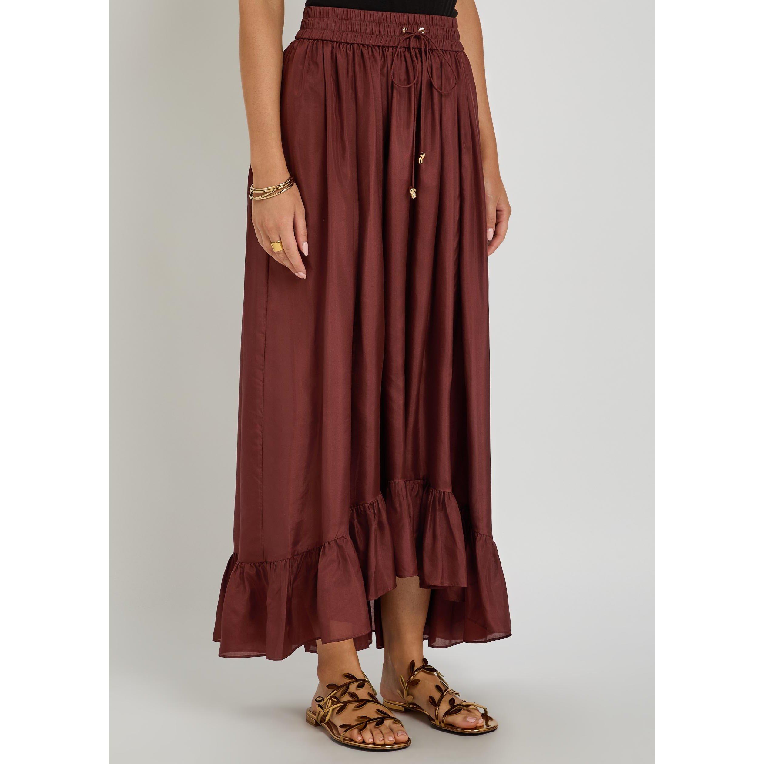 DARK RED - Zimmermann - Women's Aster Maxi Skirt - 2