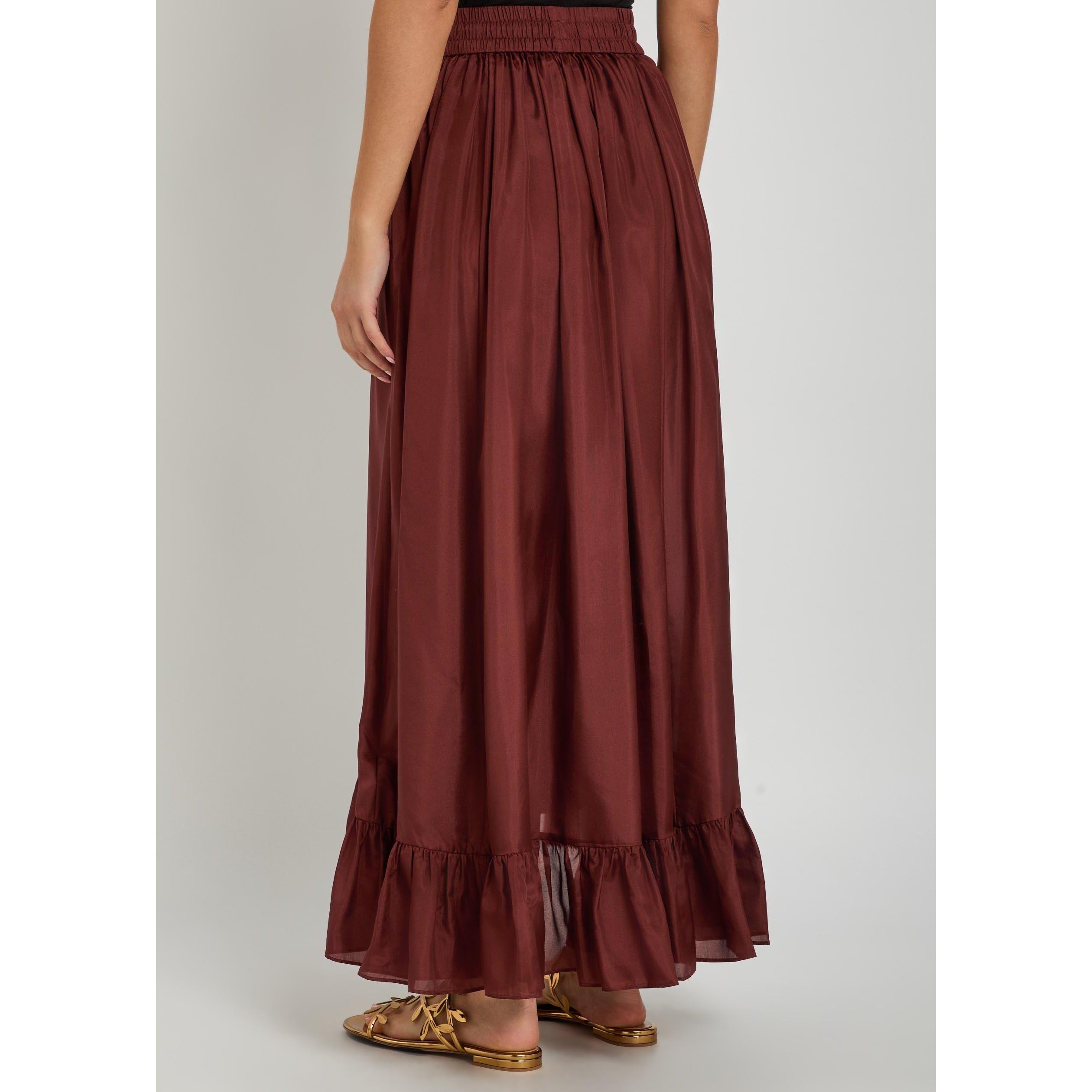 DARK RED - Zimmermann - Women's Aster Maxi Skirt - 3